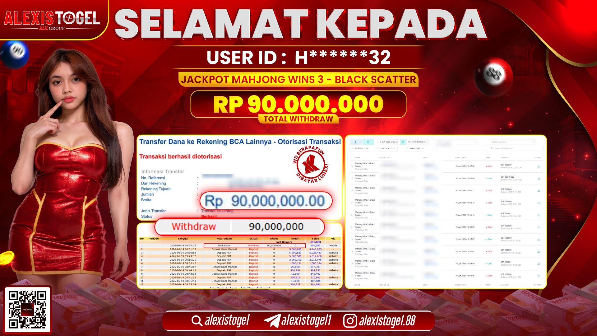 ALEXISTOGEL JACKPOT DI MAHJONG WINS 3 - BLACK SCATTER RP.90.000.000,- LUNAS