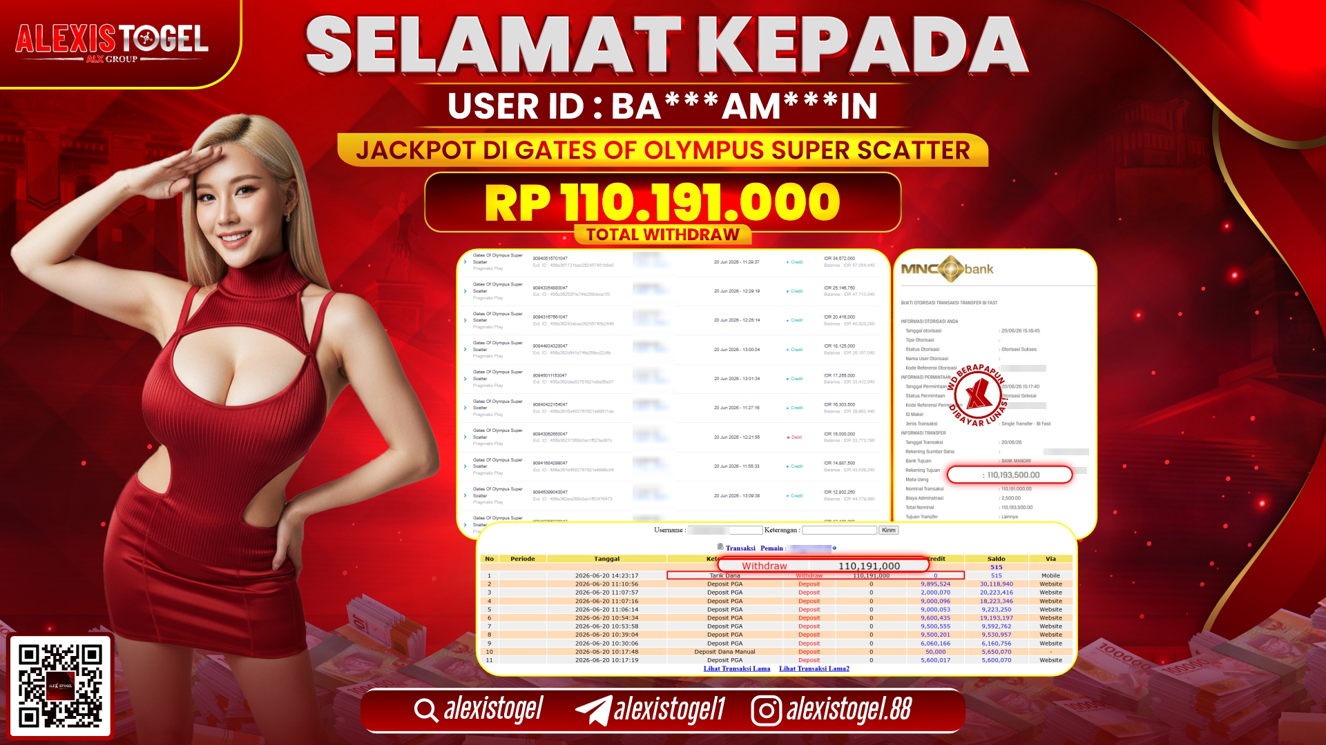 ALEXISTOGEL JACKPOT DI GATES OF OLYMPUS SUPER SCATTER RP.110.191.000,- LUNAS