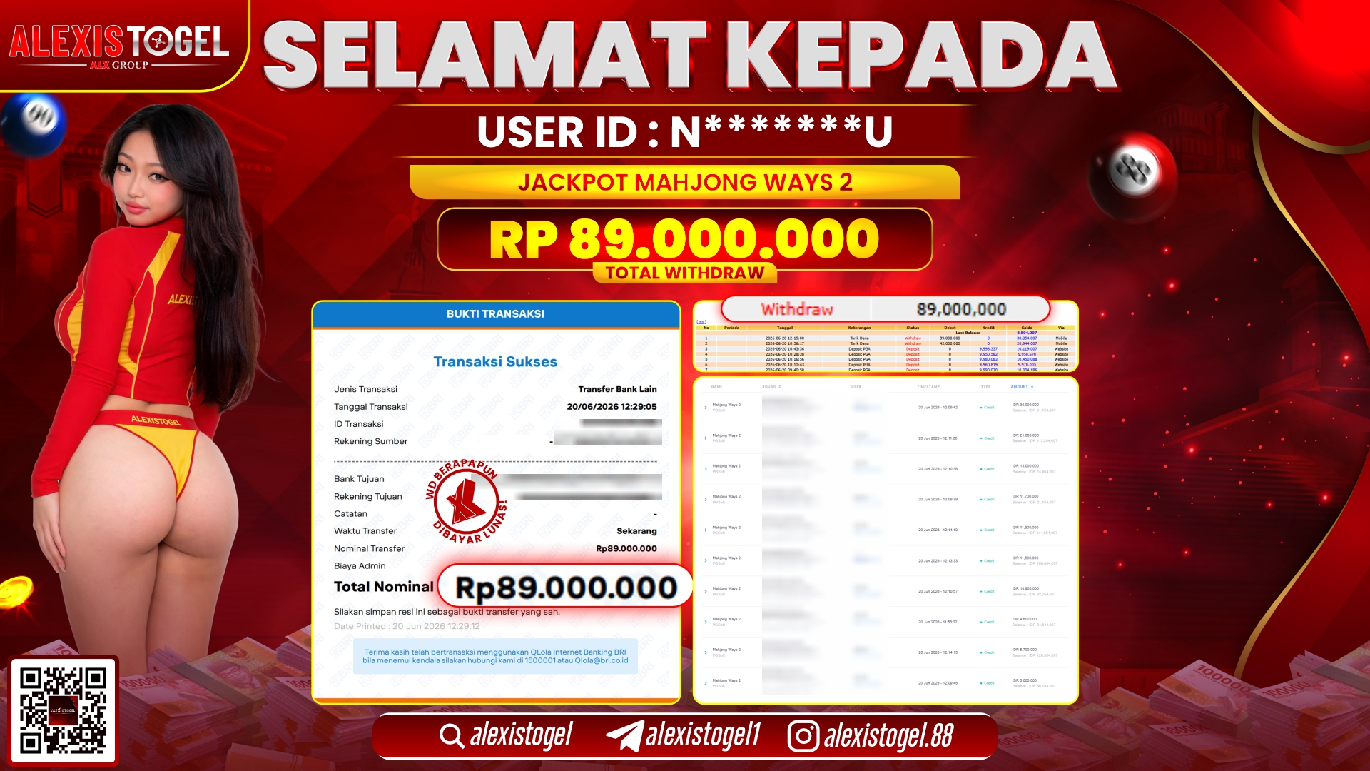 ALEXISTOGEL JACKPOT DI MAHJONG WAYS 2 RP.89.000.000,- LUNAS