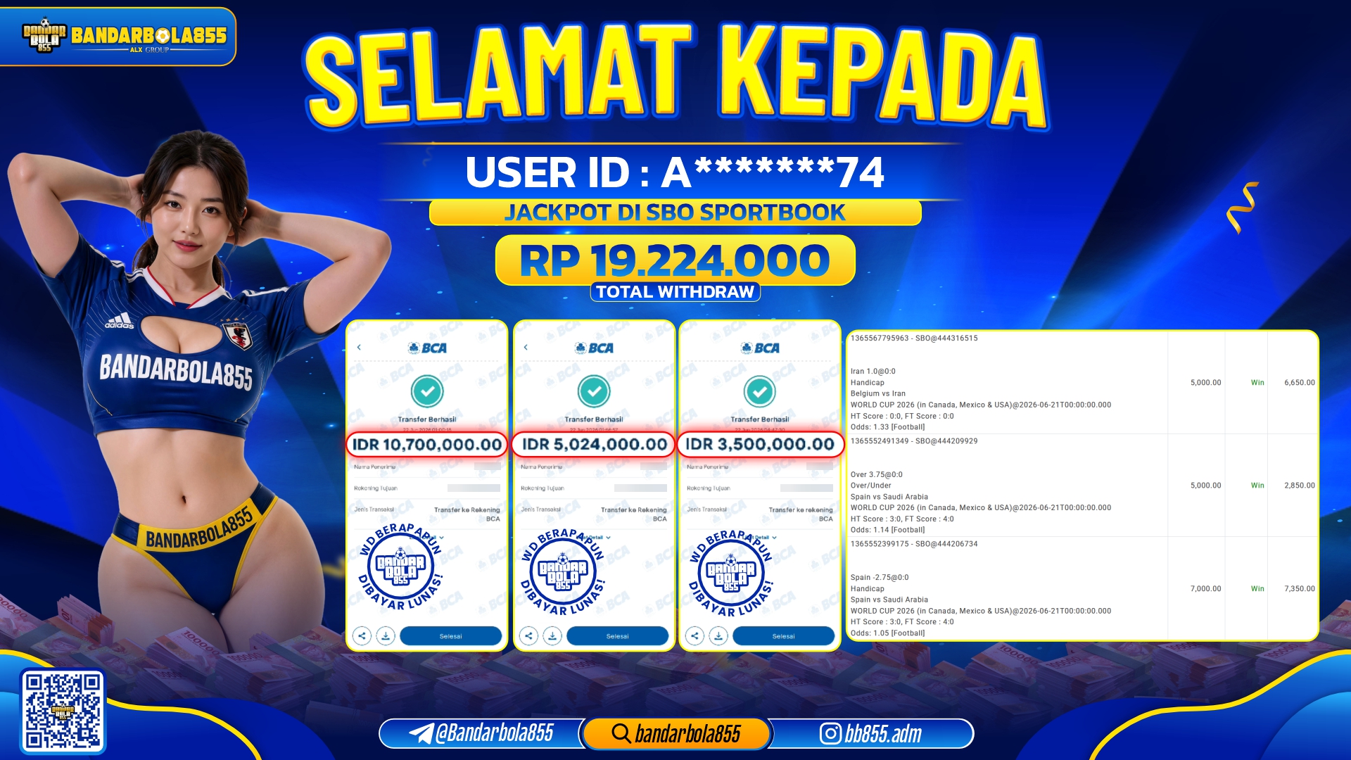 JACKPOT BANDARBOLA855 DI SBO SPORTBOOK Rp19.224.000, - LUNAS🎖