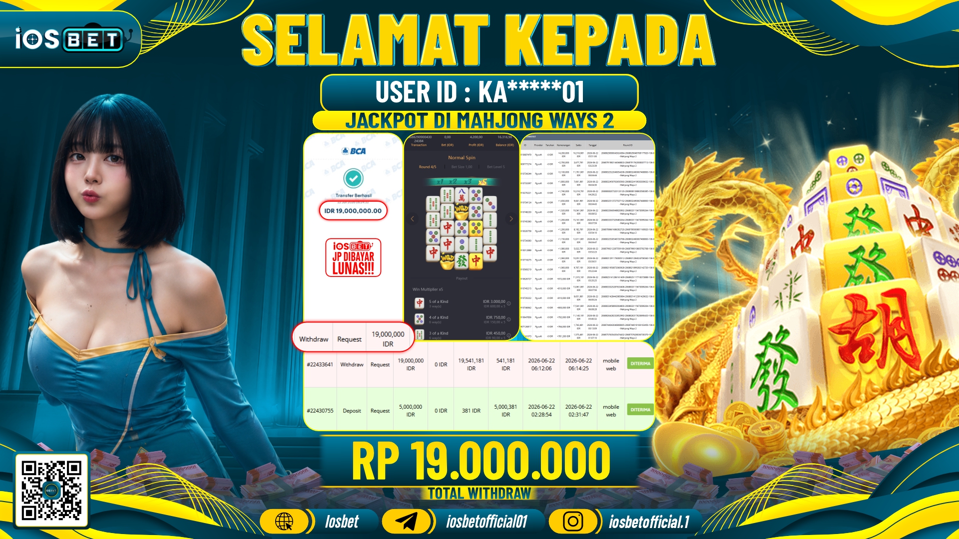 Bukti Pembayaran LUNAS SLOT GAME GACOR Rp.19.000.000,-