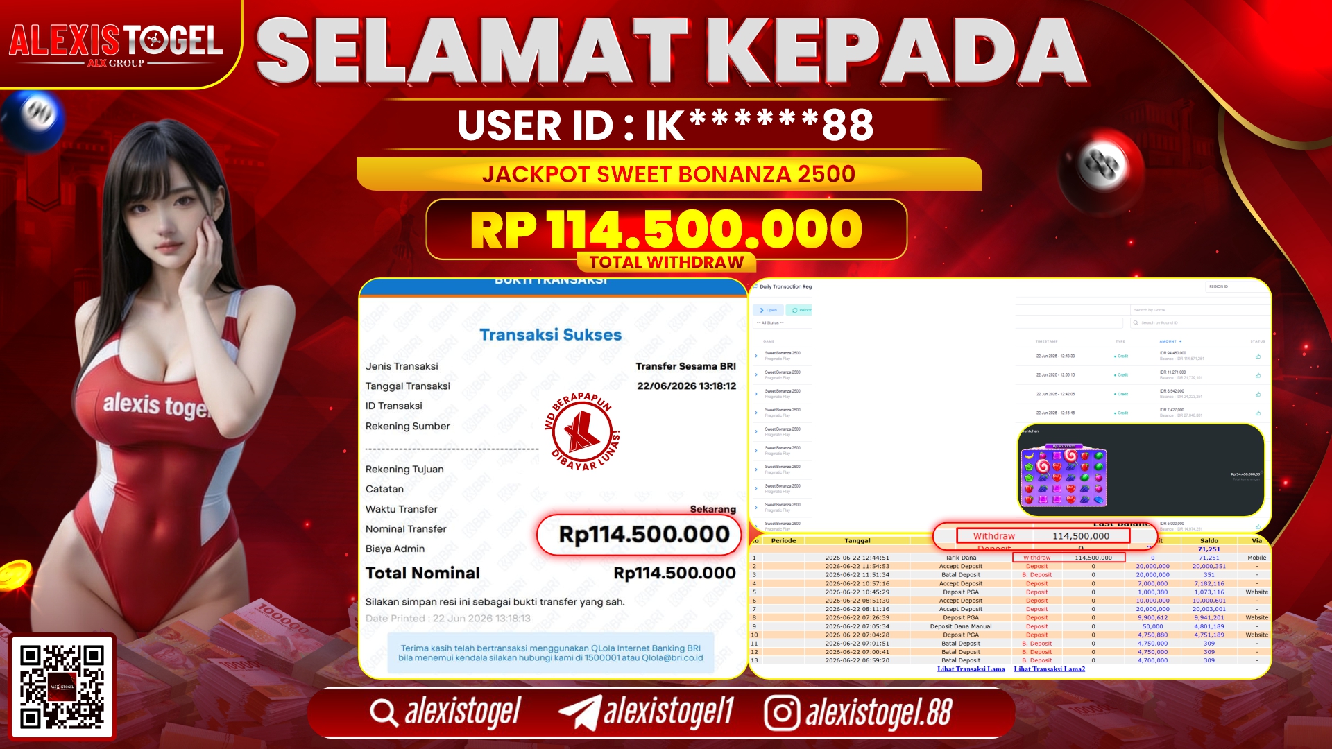 ALEXISTOGEL JACKPOT DI SWEET BONANZA 2500 RP.114.500.000,- LUNAS