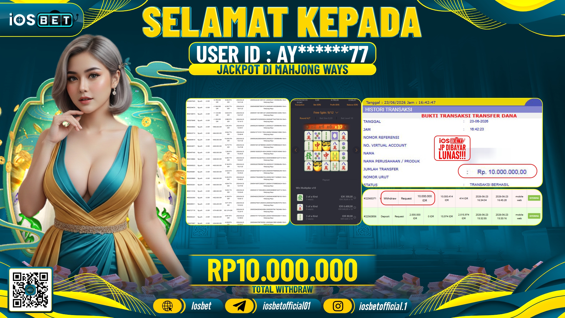 Bukti Pembayaran LUNAS SLOT GAME GACOR Rp.10.000.000,-