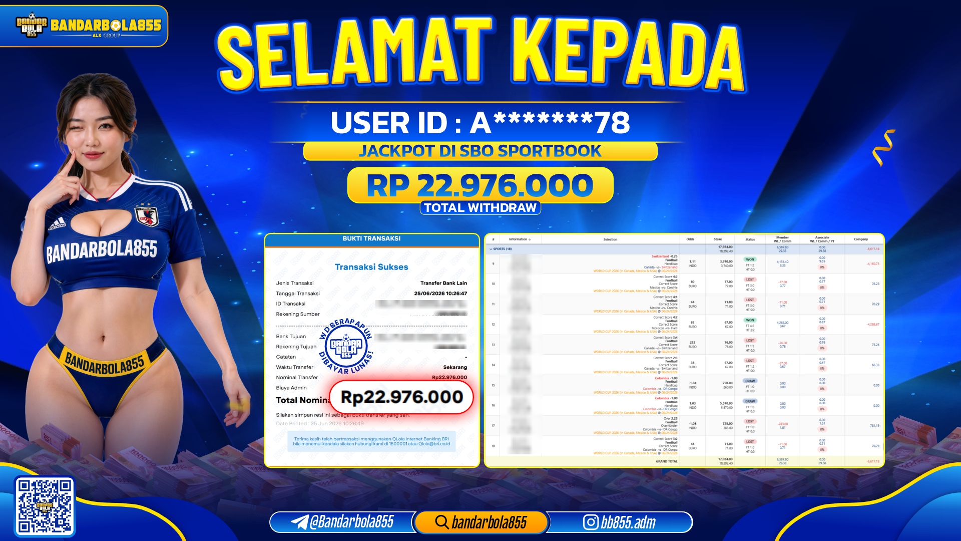 JACKPOT BANDARBOLA855 DI SBO SPORTBOOK Rp22.976.000, - LUNAS🎖
