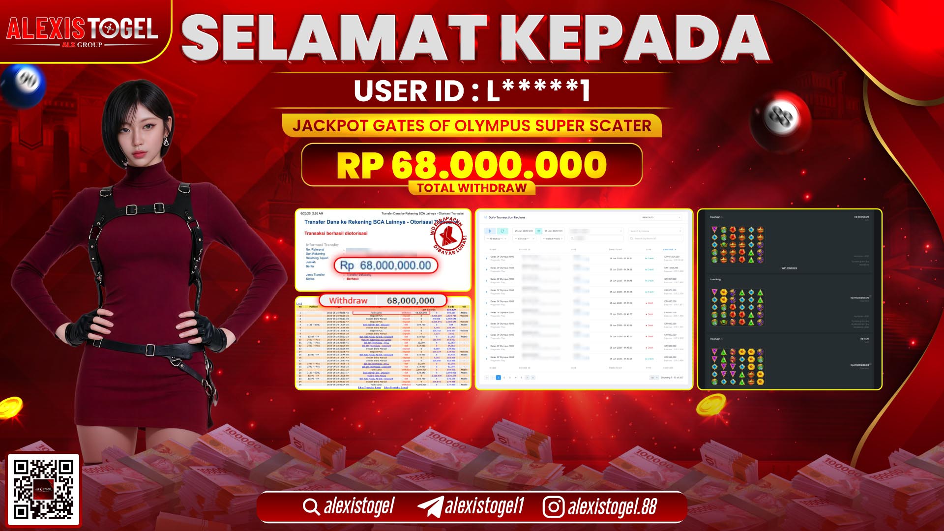 ALEXISTOGEL JACKPOT DI GATES OF OLYMPUS SUPER SCATTER RP.68.000.000,- LUNAS