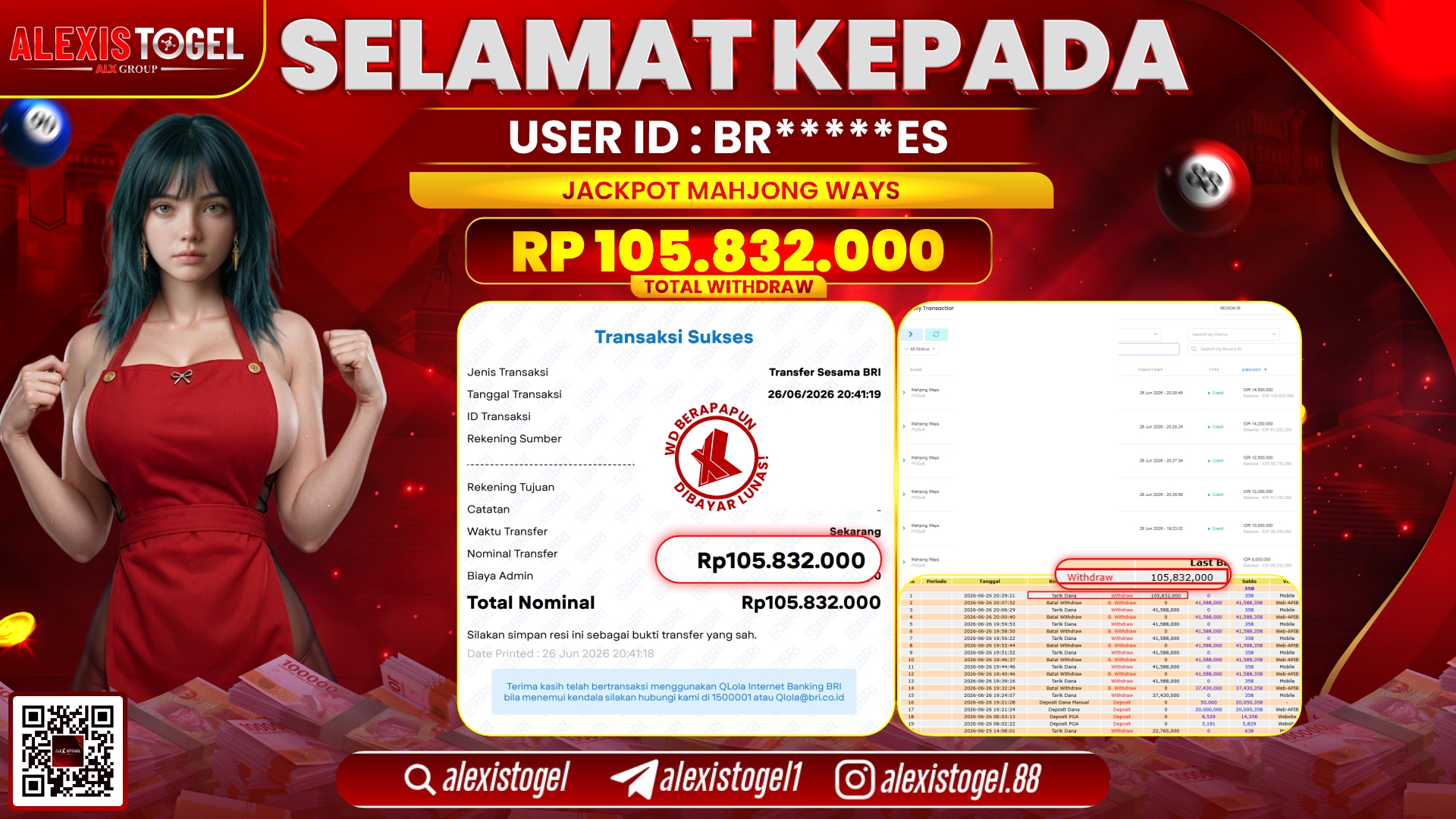 ALEXISTOGEL JACKPOT DI MAHJONG WAYS RP.105.832.000,- LUNAS
