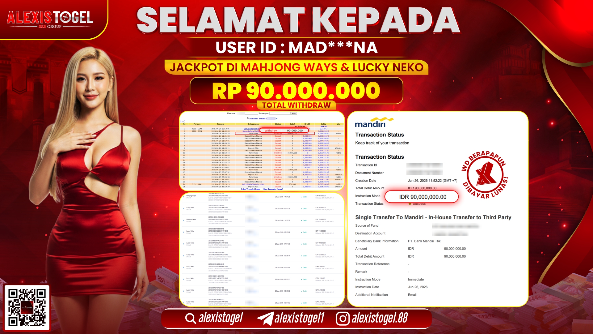 ALEXISTOGEL JACKPOT DI MAHJONG WAYS & LUCKY NEKO RP.90.000.000,- LUNAS