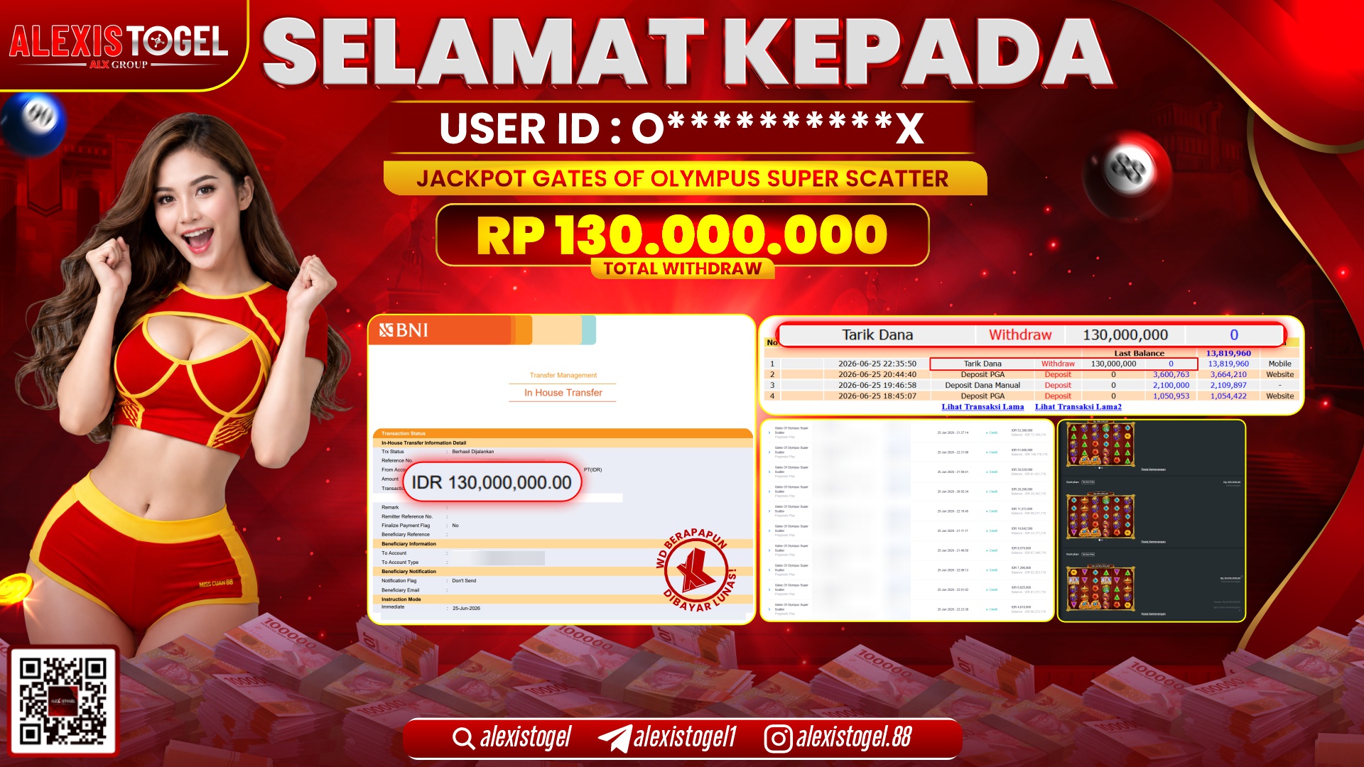 ALEXISTOGEL JACKPOT DI GATES OF OLYMPUS SUPER SCATTER RP.130.000.000,- LUNAS