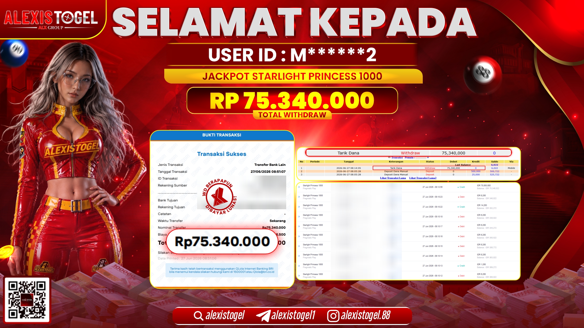 ALEXISTOGEL JACKPOT DI STARLIGHT PRINCESS 1000 RP.75.340.000,- LUNAS