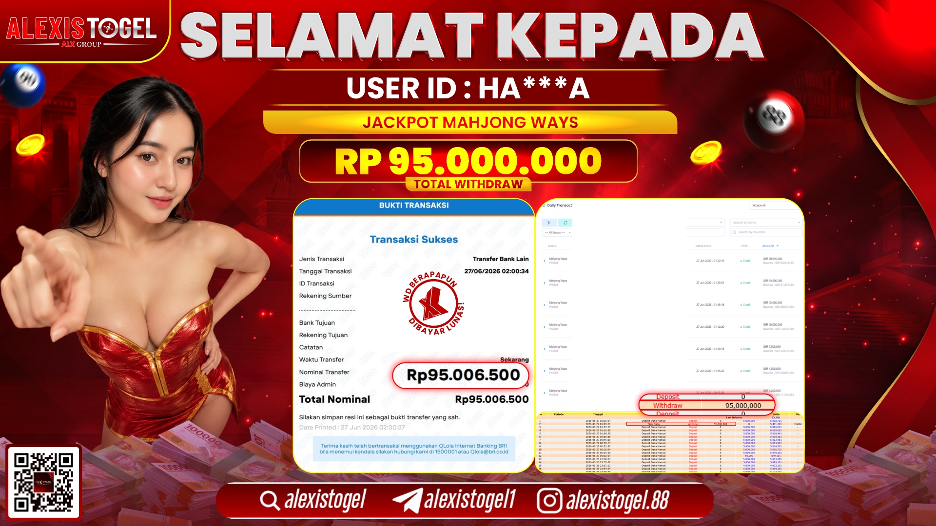 ALEXISTOGEL JACKPOT DI MAHJONG WAYS RP.95.000.000,- LUNAS