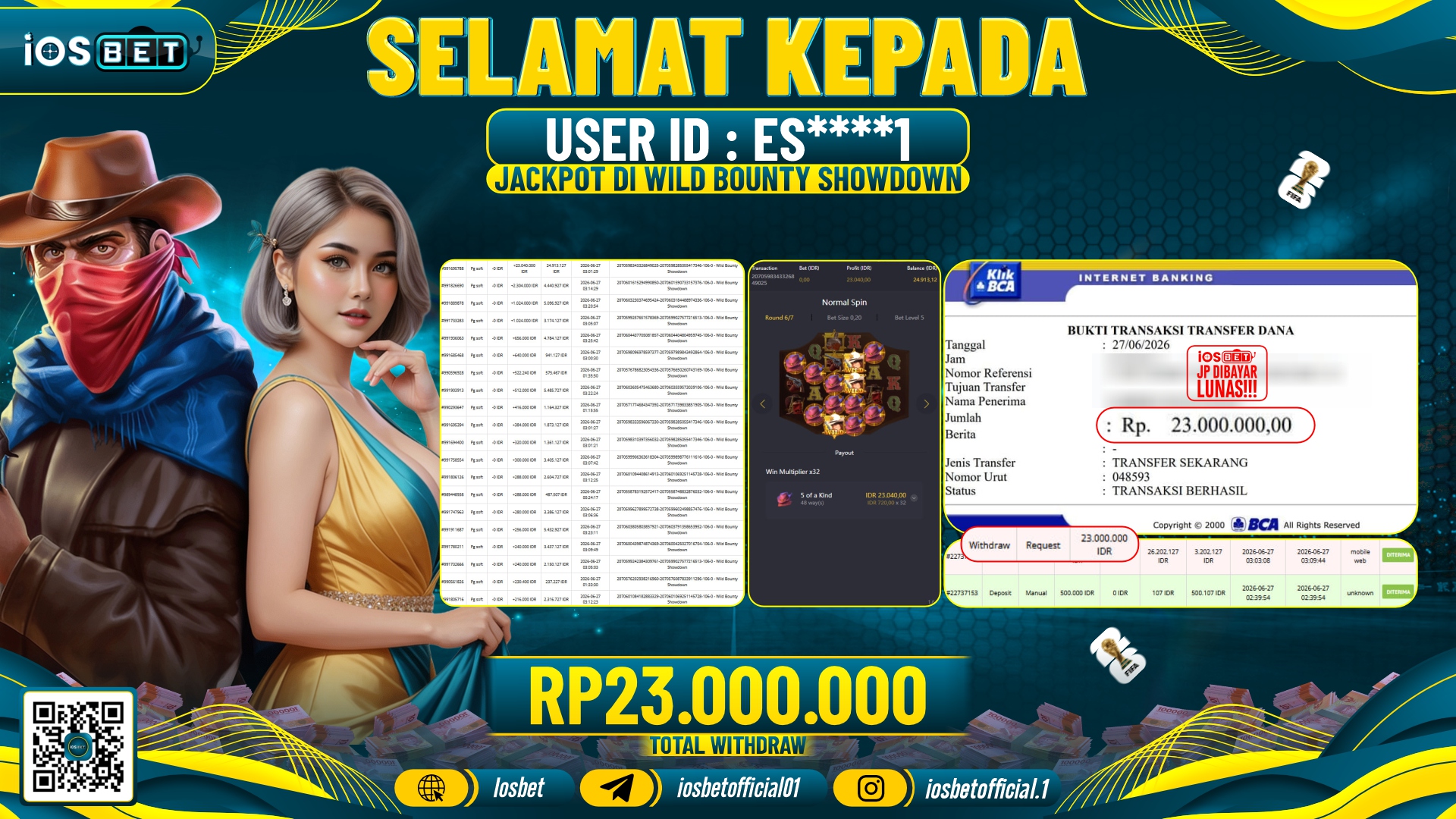 Bukti Pembayaran LUNAS SLOT GAME GACOR Rp.50.000.000,-