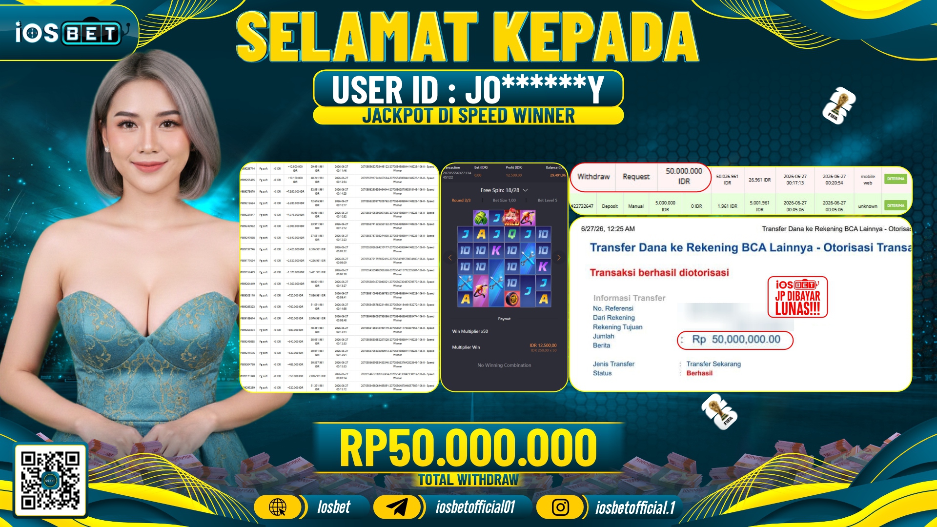 Bukti Pembayaran LUNAS SLOT GAME GACOR Rp.50.000.000,-