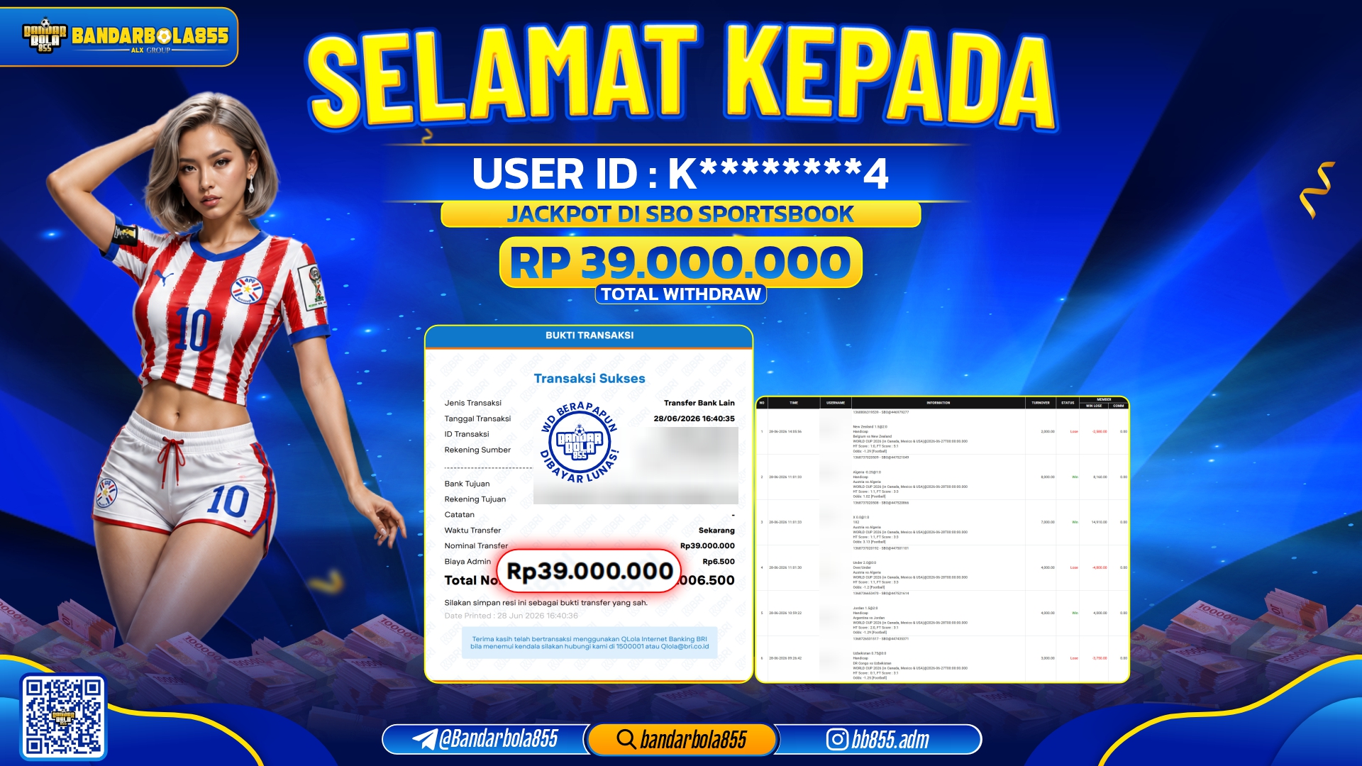 JACKPOT BANDARBOLA855 DI SBO SPORTSBOOK Rp39.000.000, - LUNAS🎖