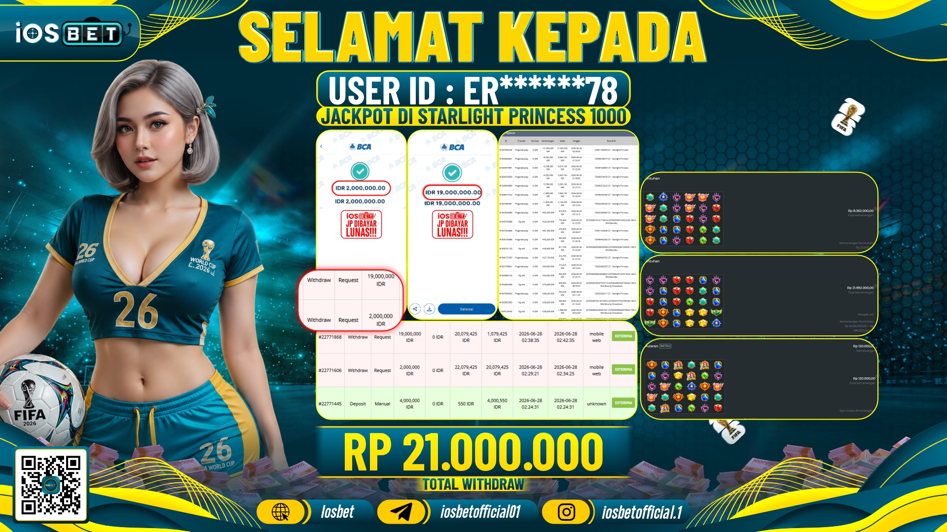 Bukti Pembayaran LUNAS SLOT GAME GACOR Rp.21.000.000,-