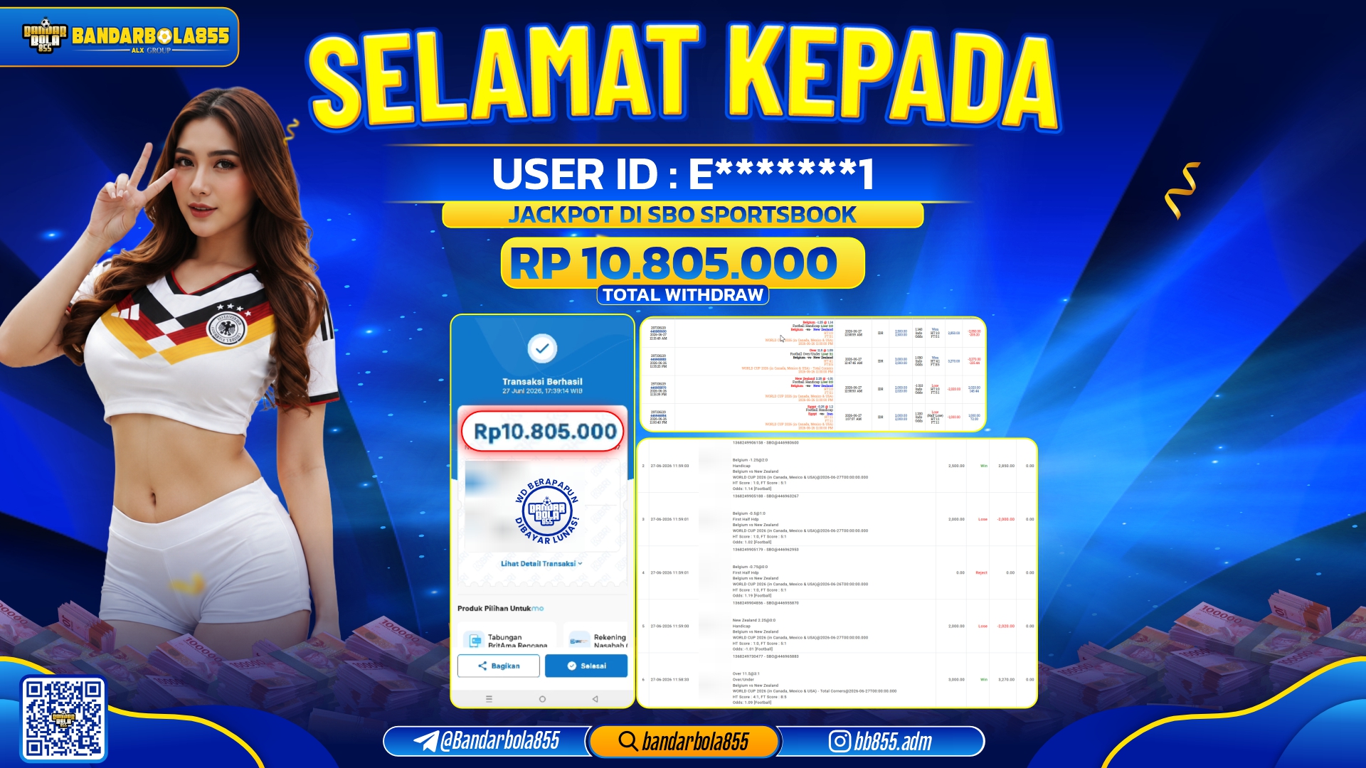 JACKPOT BANDARBOLA855 DI SBO SPORTSBOOK Rp10.805.000, - LUNAS🎖