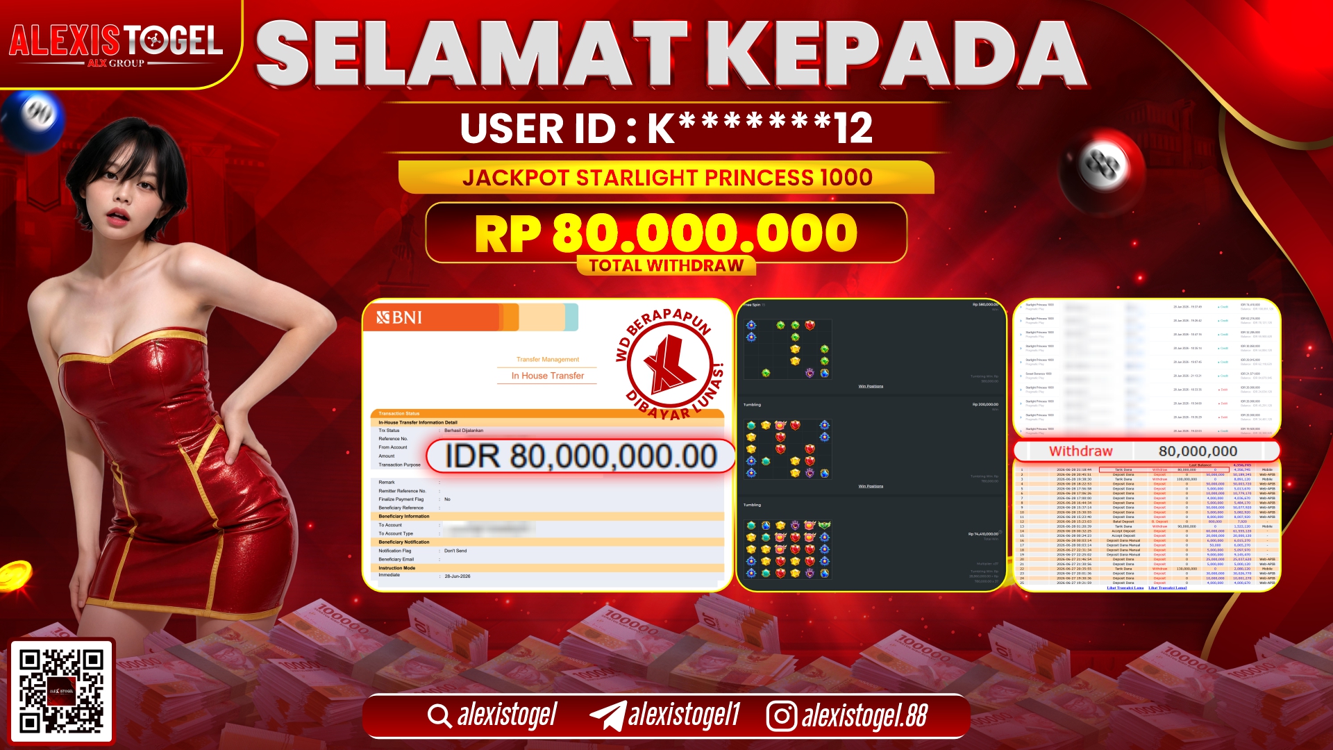 ALEXISTOGEL JACKPOT DI STARLIGHT PRINCESS 1000 RP.80.000.000,- LUNAS