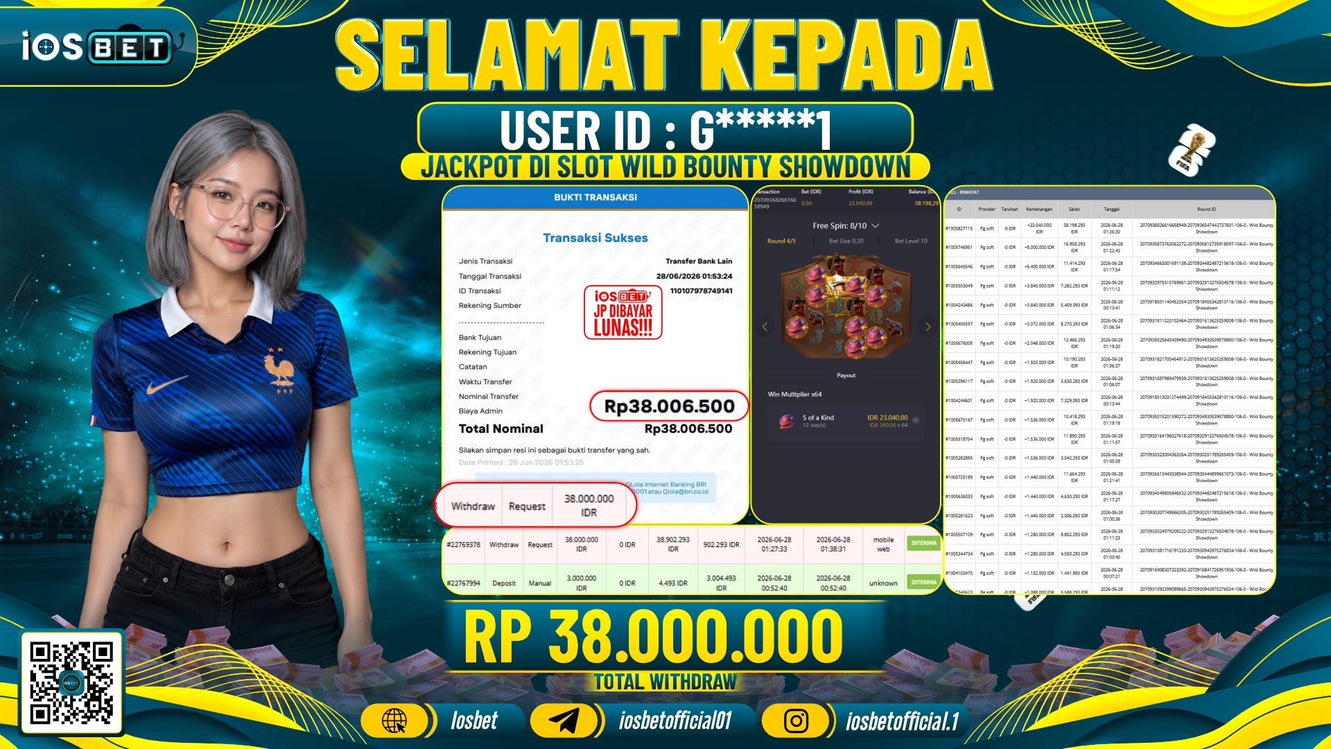 Bukti Pembayaran LUNAS SLOT GAME GACOR Rp.38.000.000,-