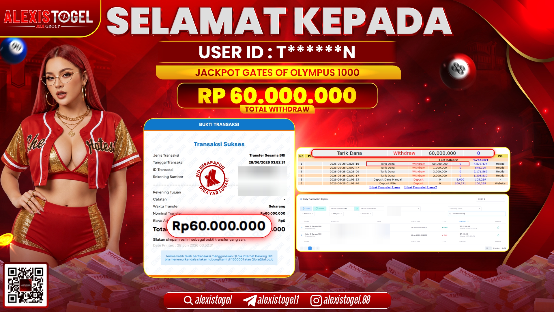 ALEXISTOGEL JACKPOT DI GATES OF OLYMPUS 1000 RP.60.000.000,- LUNAS