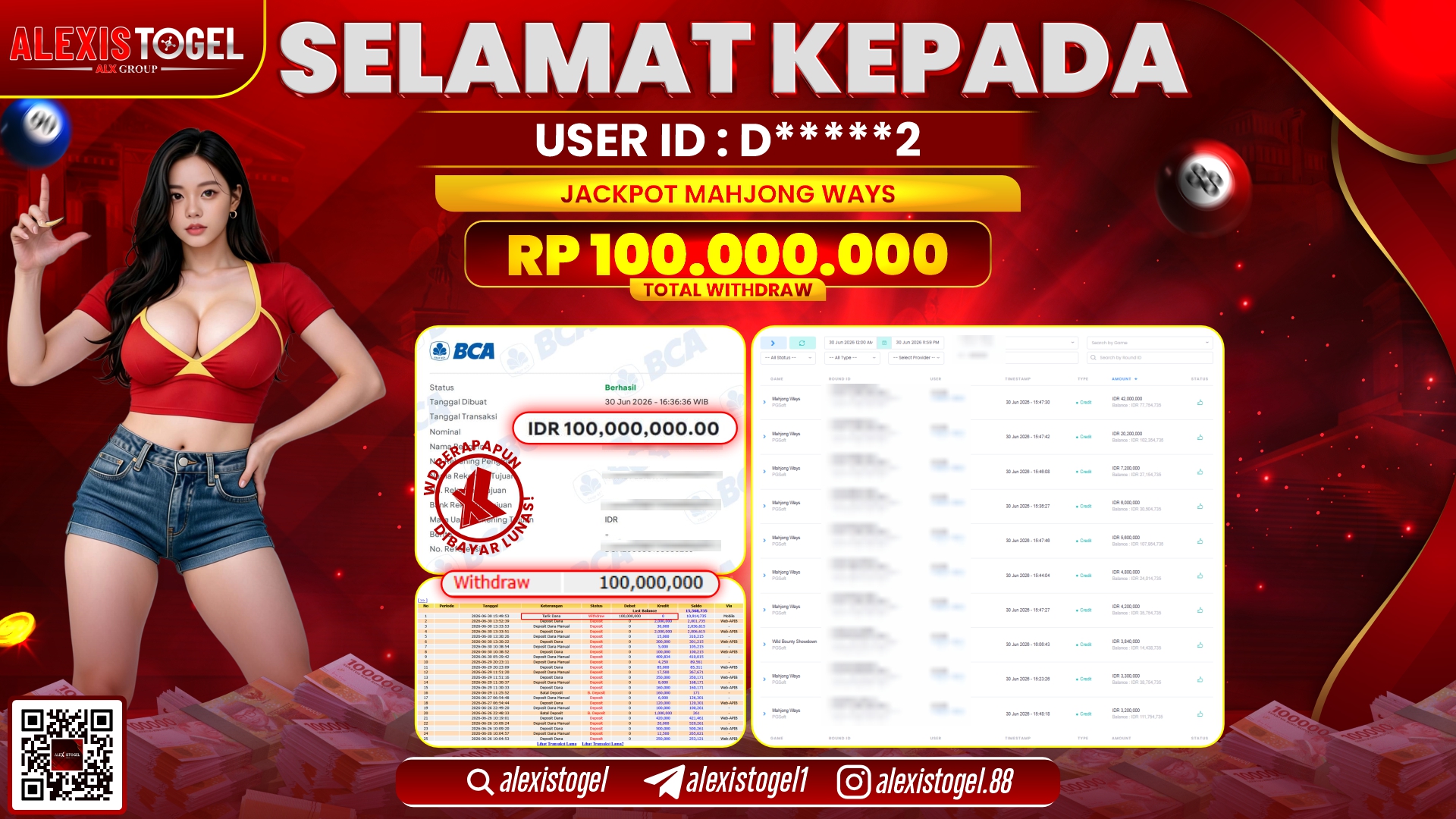 ALEXISTOGEL JACKPOT DI MAHJONG WAYS RP.100.000.000,- LUNAS