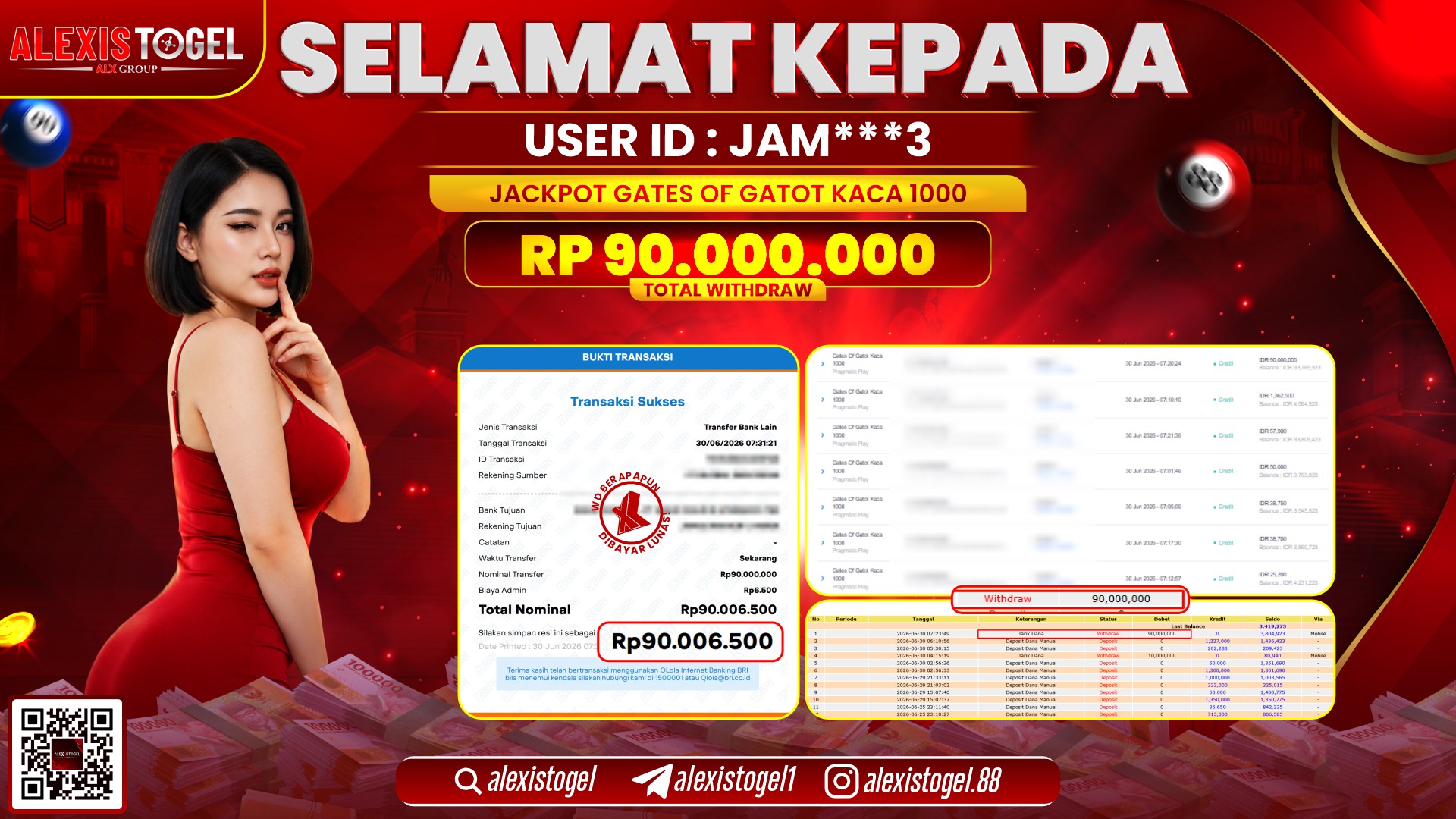 ALEXISTOGEL JACKPOT DI GATES OF GATOT KACA 1000 RP.90.000.000,- LUNAS