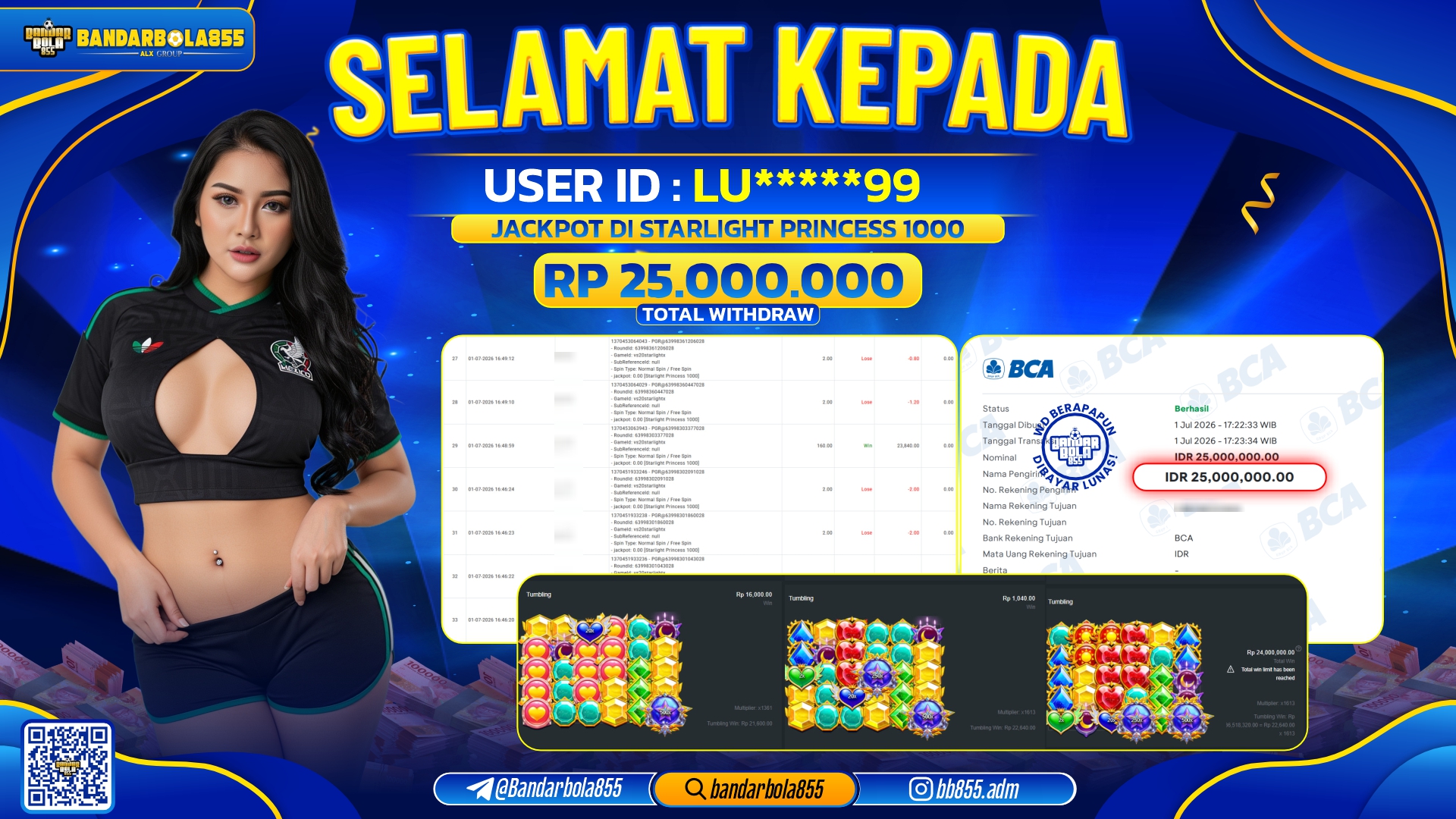 JACKPOT BANDARBOLA855 DI STARLIGHT PRINCESS 1000 Rp25.000.000, - LUNAS🎖