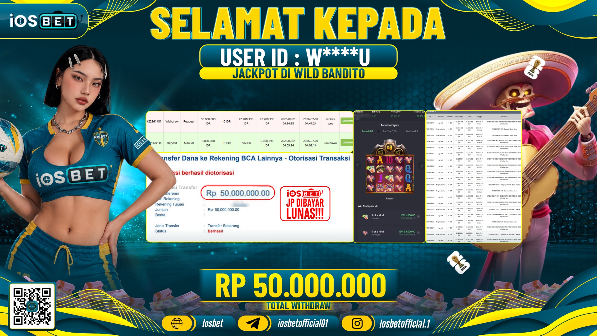 Bukti Pembayaran LUNAS SLOT GAME GACOR Rp.50.000.000,-