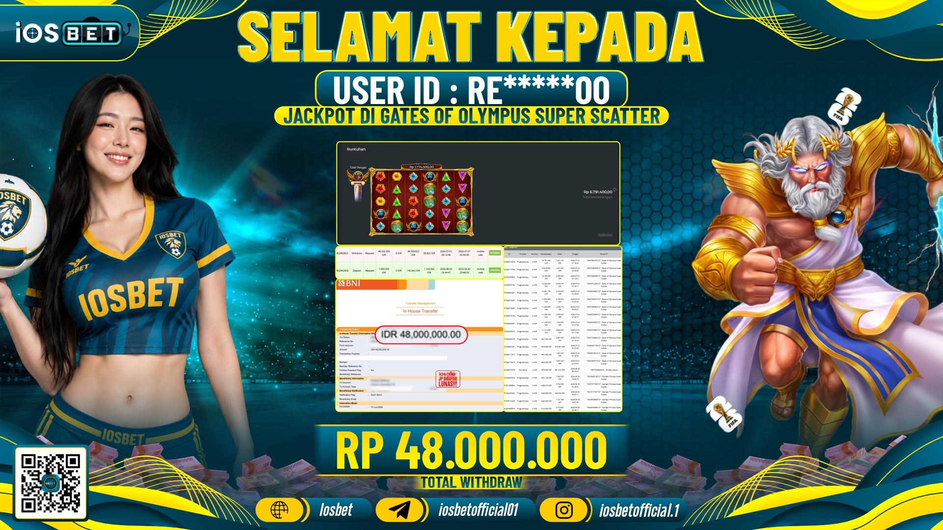 Bukti Pembayaran LUNAS SLOT GAME GACOR Rp.48.000.000,-