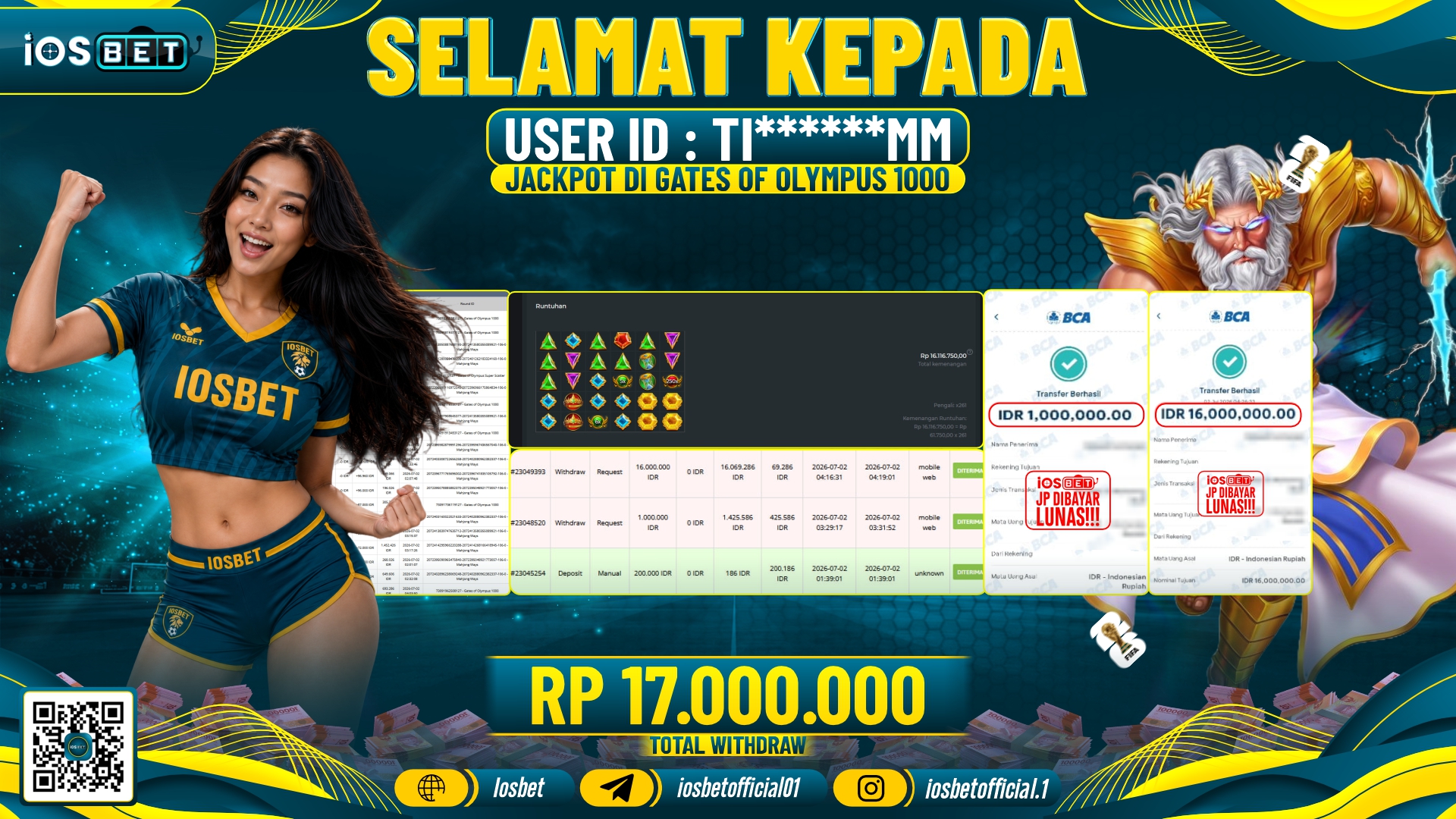 Bukti Pembayaran LUNAS SLOT GAME GACOR Rp.17.000.000,-