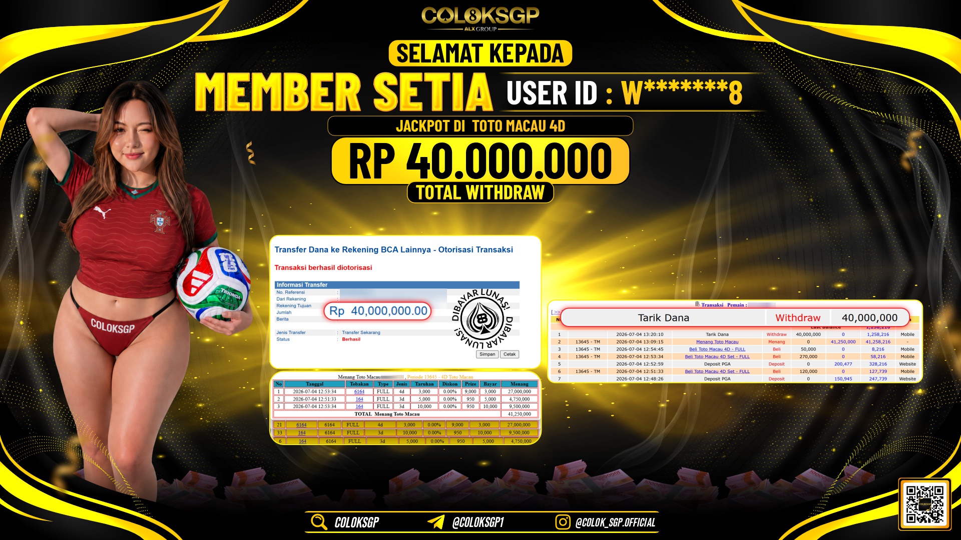 COLOKSGP JACKPOT POLLS - TOTO MACAU 4D RP40.000.000,- LUNAS