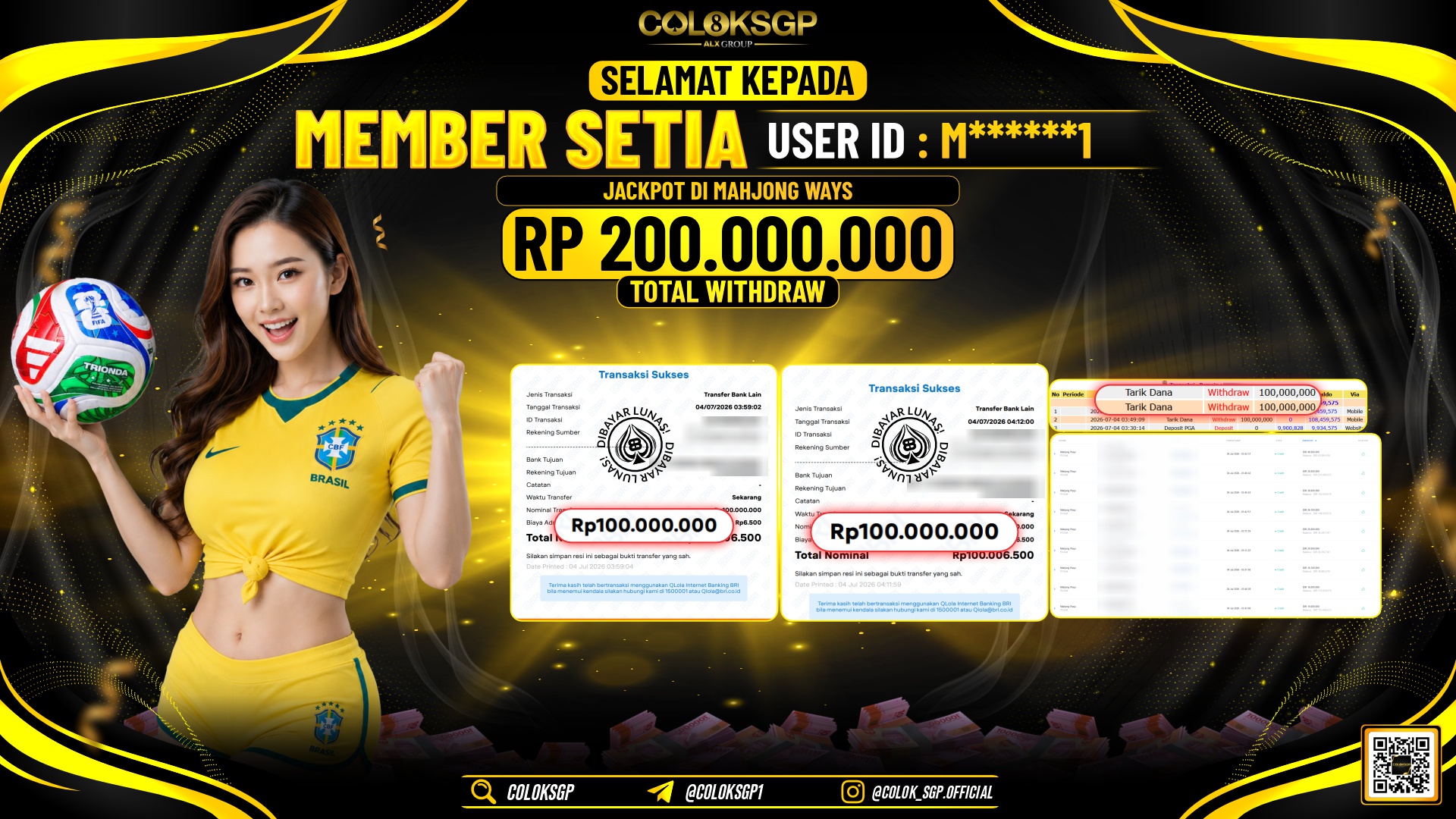 COLOKSGP JACKPOT PGSOFT - MAHJONG WAYS RP200.000.000,- LUNAS