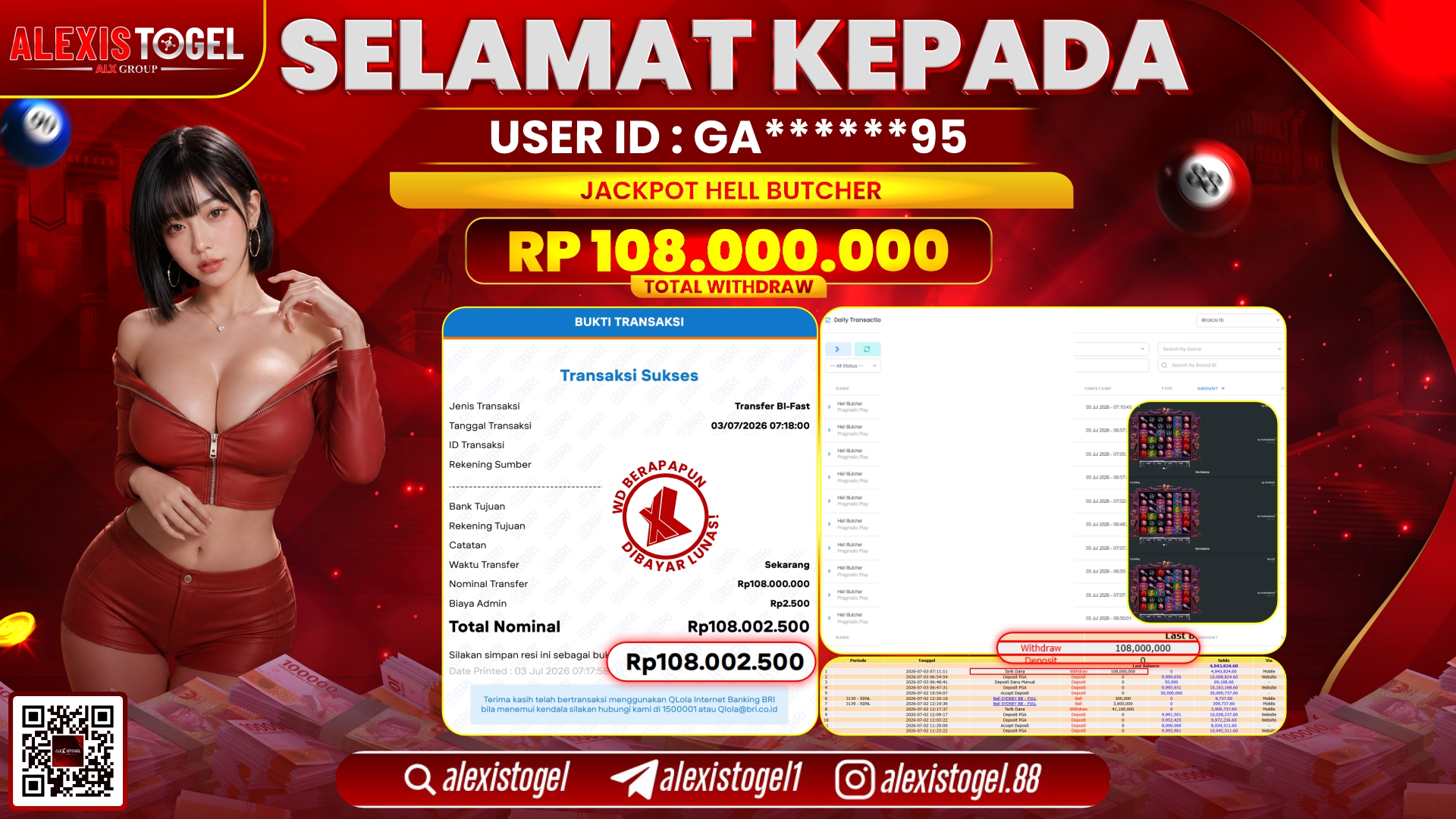 ALEXISTOGEL JACKPOT DI HELL BUTCHER RP.108.000.000,- LUNAS