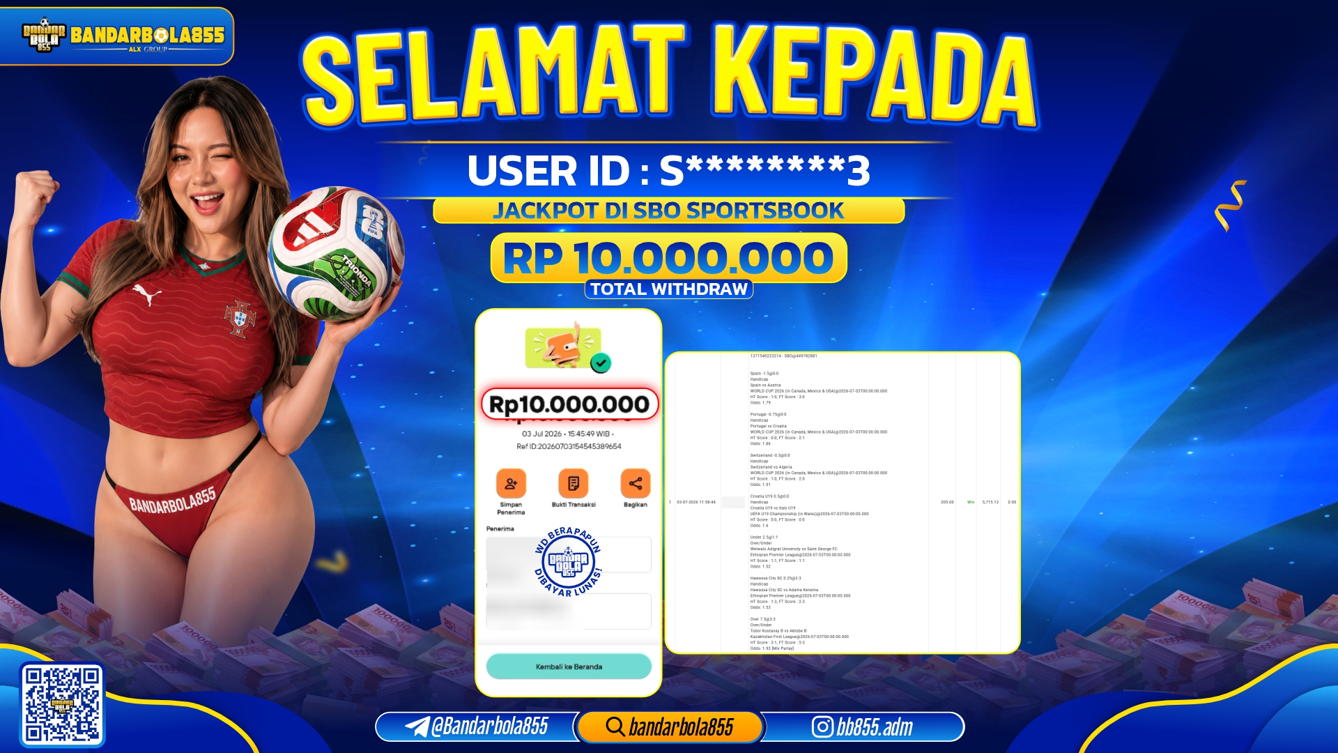 JACKPOT BANDARBOLA855 DI SBO SPORTSBOOK Rp10.000.000, - LUNAS🎖