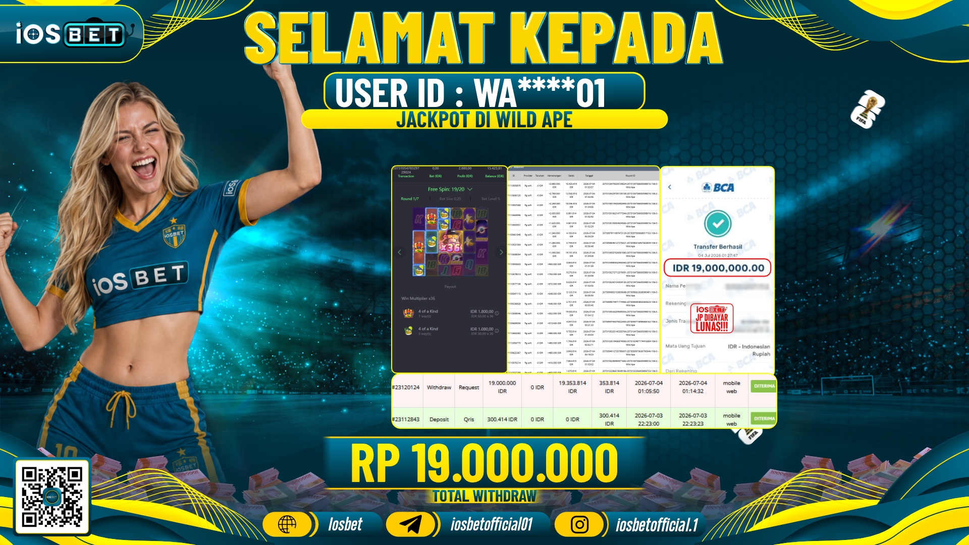 Bukti Pembayaran LUNAS SLOT GAME GACOR Rp.19.000.000,-
