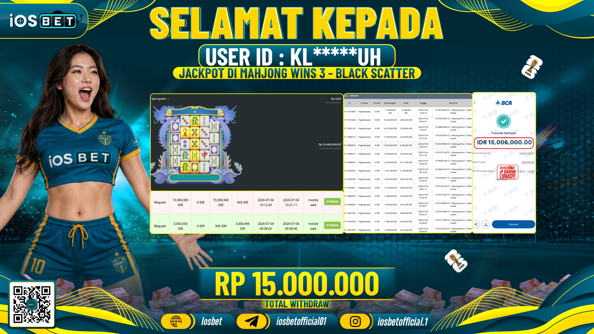 Bukti Pembayaran LUNAS SLOT GAME GACOR Rp.15.000.000,-