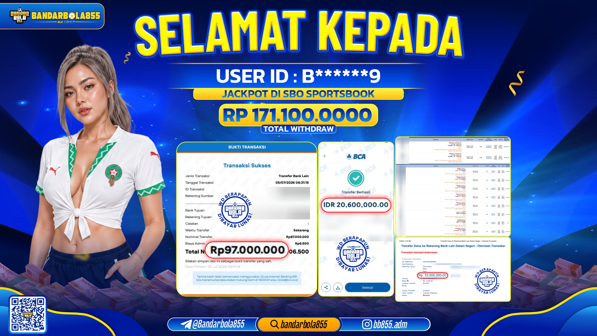 JACKPOT BANDARBOLA855 DI SBO SPORTSBOOK Rp171.100.000, - LUNAS🎖