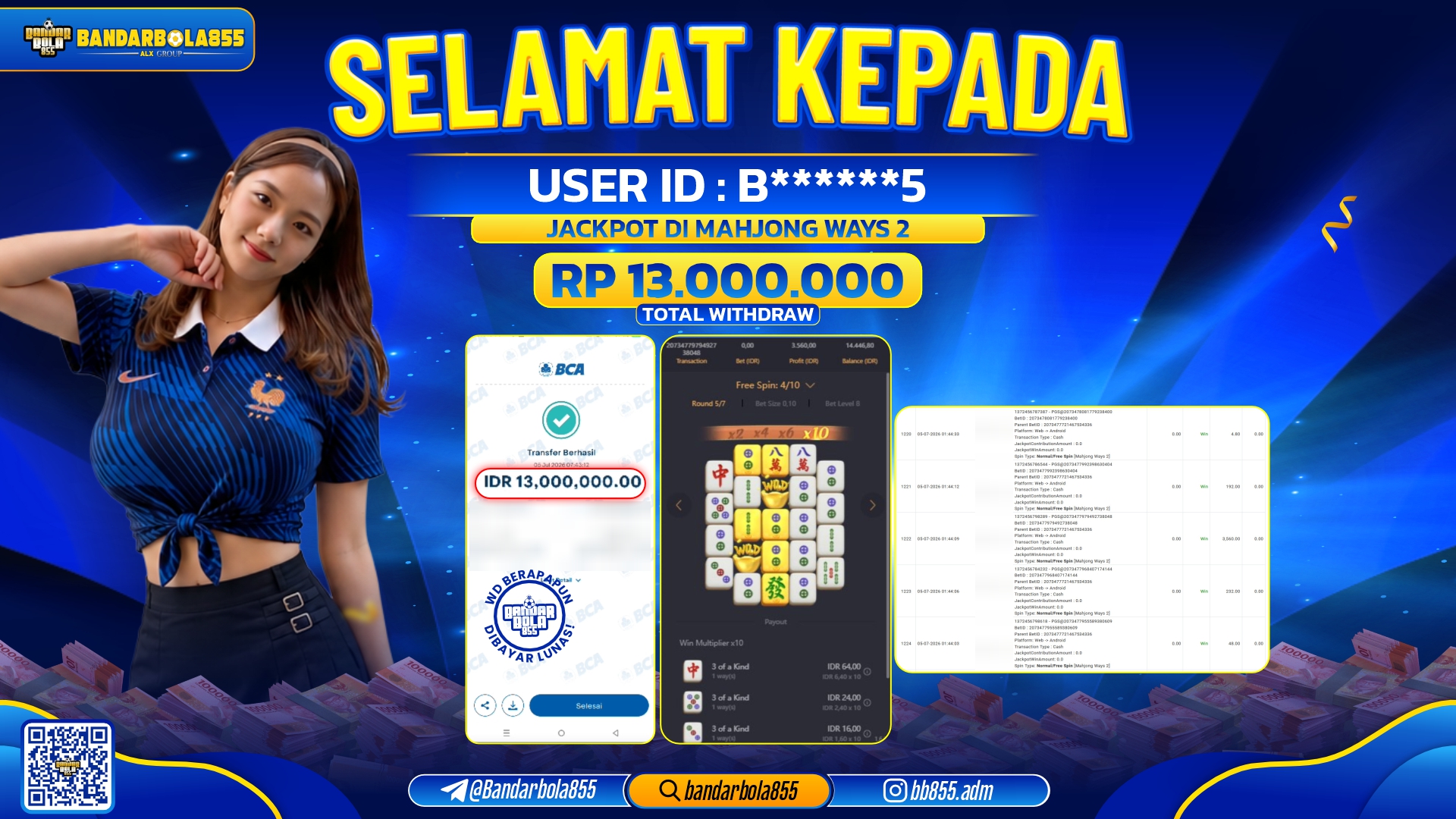 JACKPOT BANDARBOLA855 DI MAHJONG WAYS 2 Rp13.000.000, - LUNAS🎖
