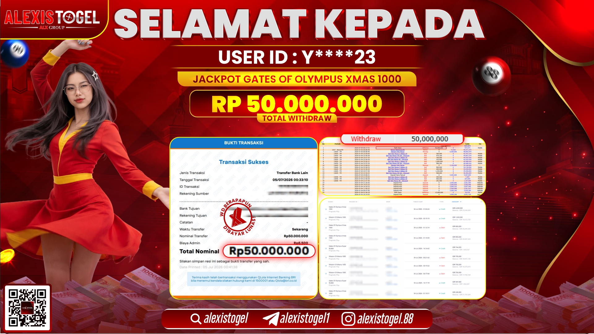 ALEXISTOGEL JACKPOT DI GATES OF OLYMPUS XMAS 1000 RP.50.000.000,- LUNAS