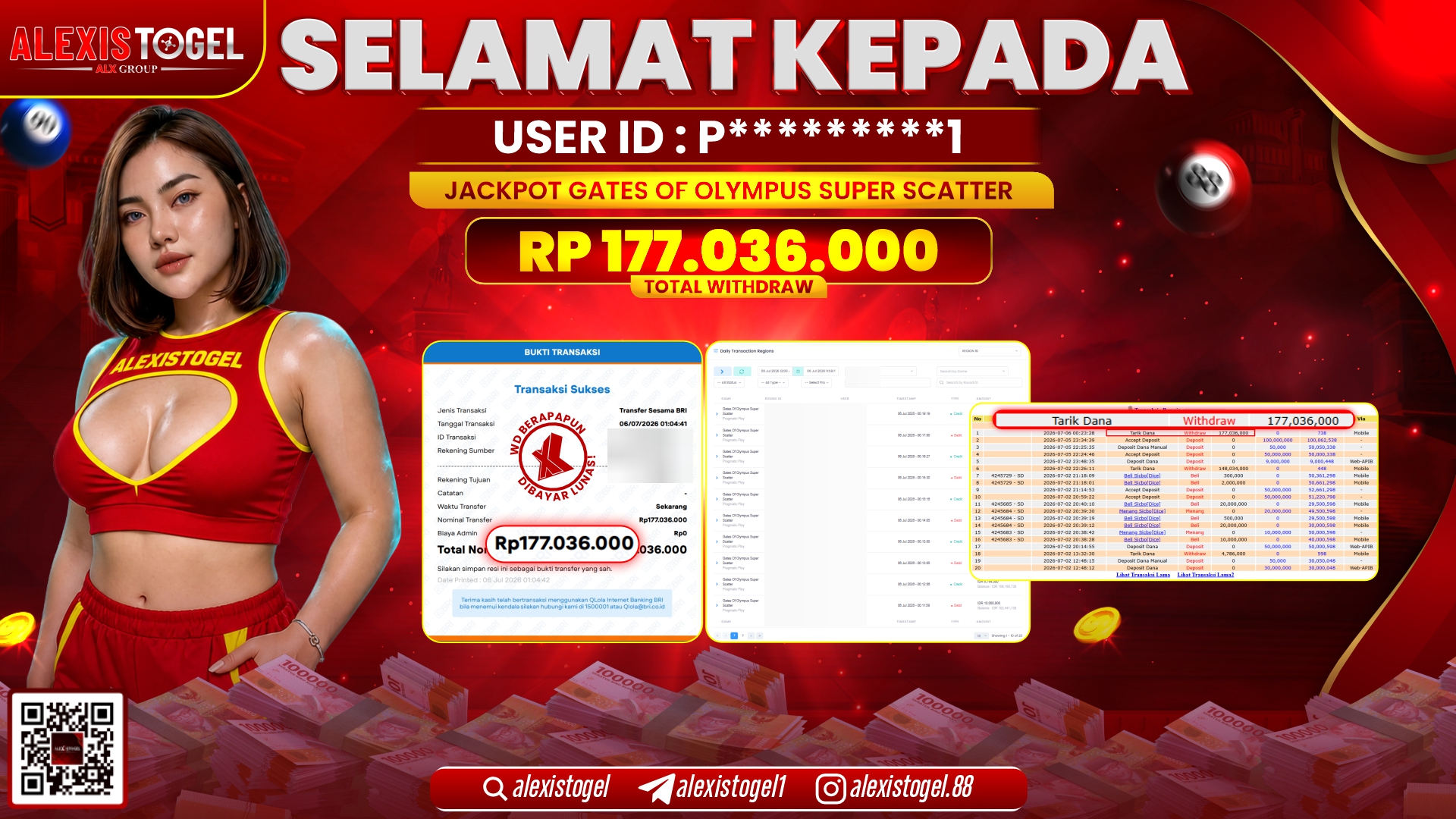 ALEXISTOGEL JACKPOT DI GATES OF OLYMPUS SUPER SCATTER RP.177.036.000,- LUNAS