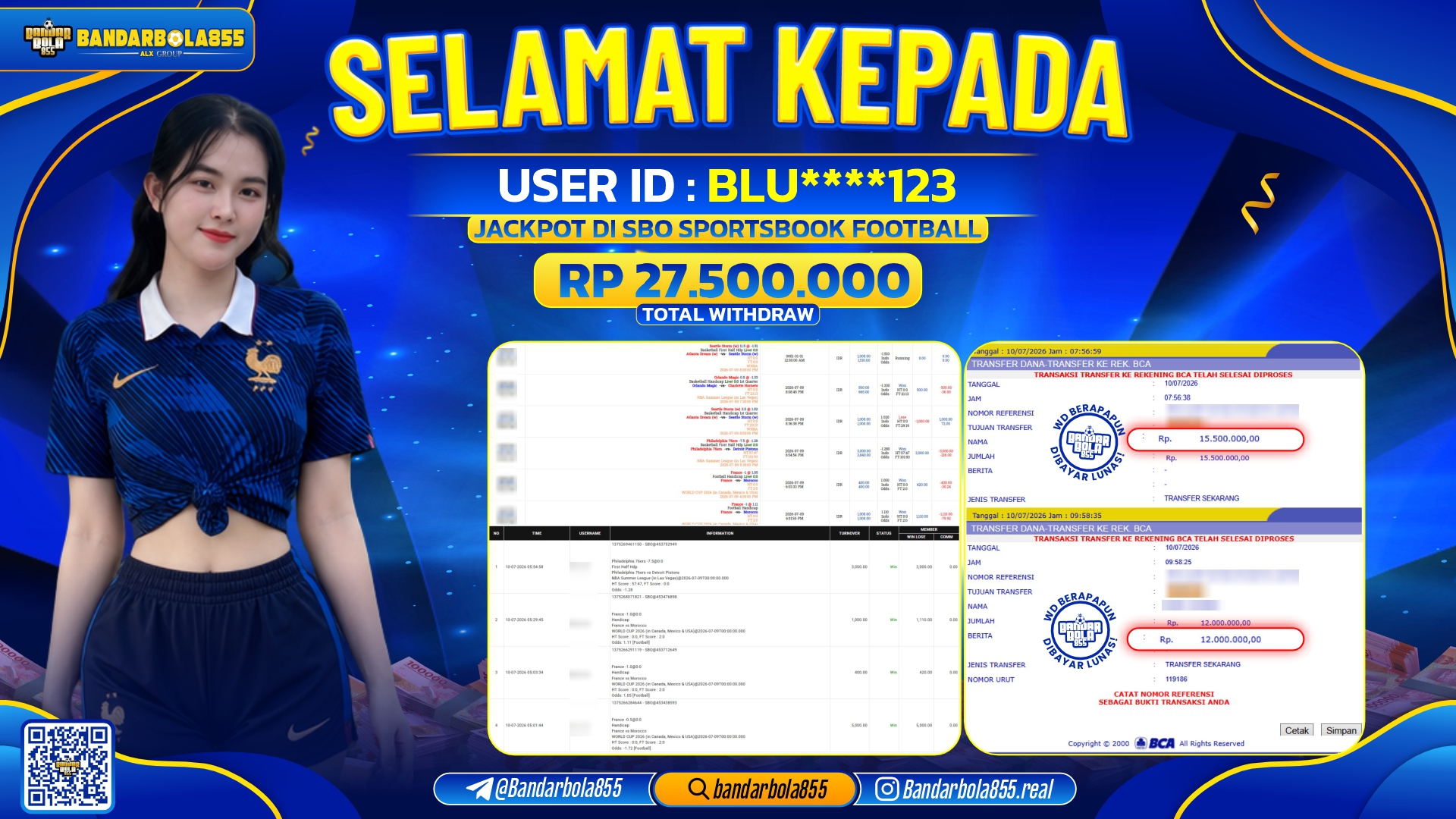 JACKPOT BANDARBOLA855 DI SBO SPORTSBOOK FOOTBALL Rp27.500.000, - LUNAS🎖