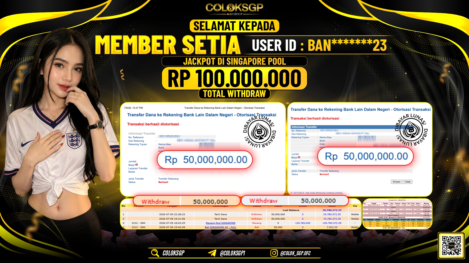 COLOKSGP JACKPOT POLLS - SINGAPORE   RP100.000.000,- LUNAS