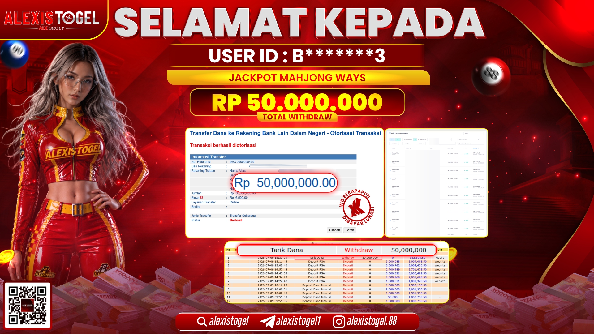 ALEXISTOGEL JACKPOT DI MAHJONG WAYS RP.50.000.000,- LUNAS