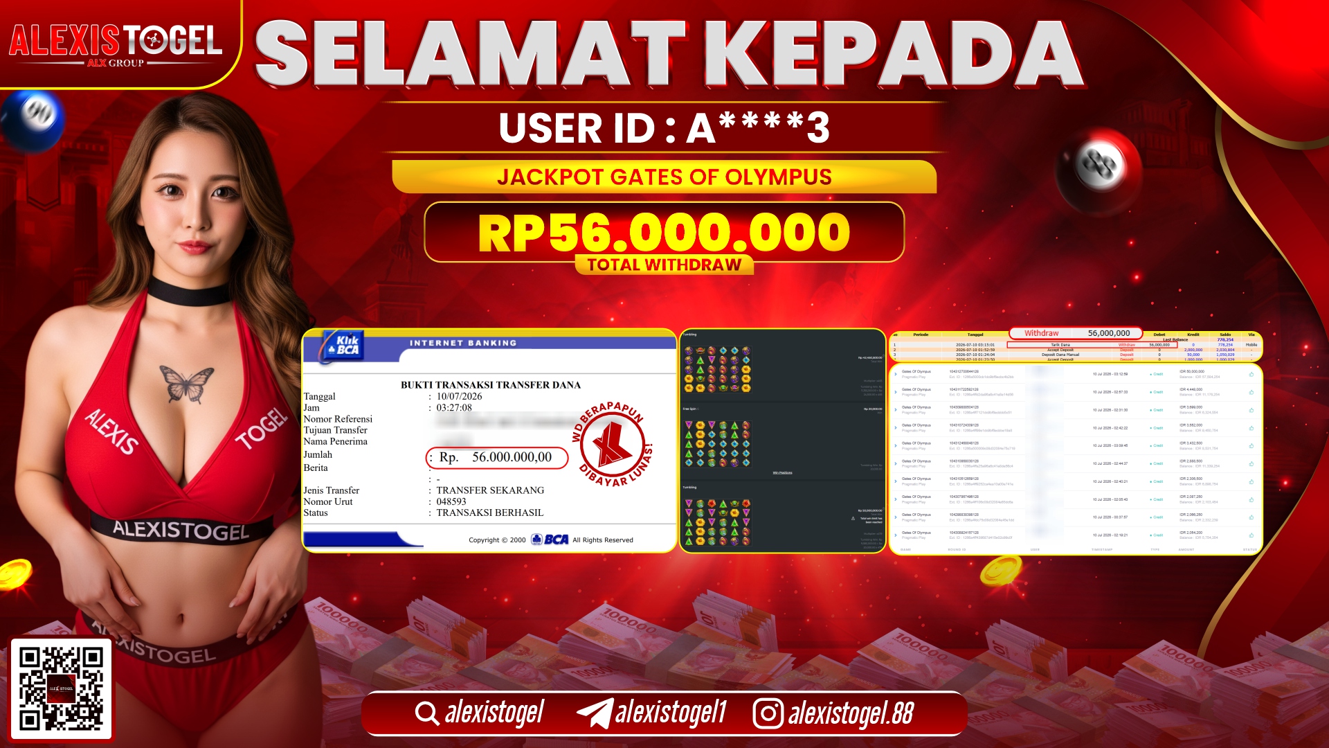 ALEXISTOGEL JACKPOT DI GATES OF OLYMPUS RP.56.000.000,- LUNAS