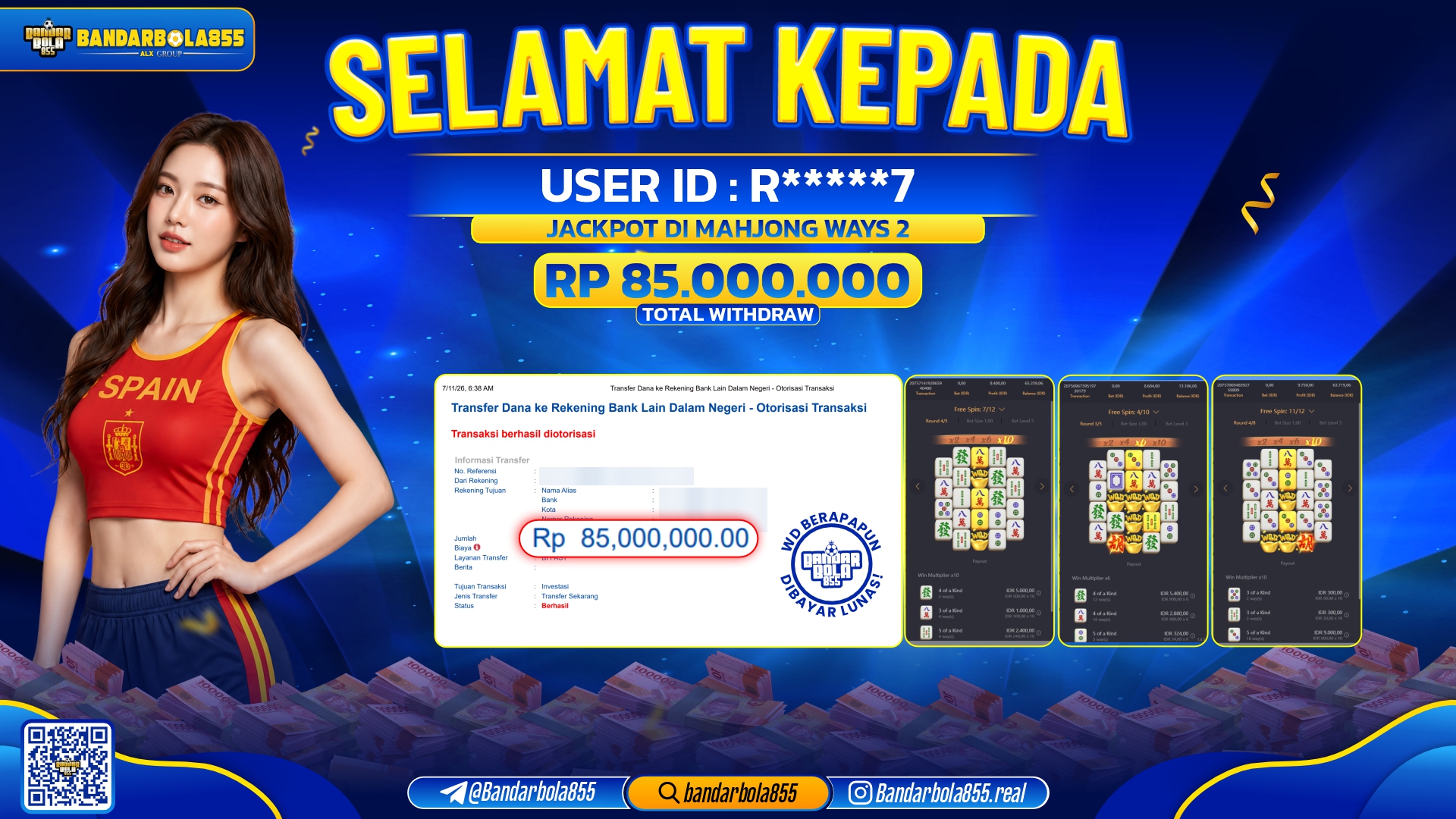 JACKPOT BANDARBOLA855 DI MAHJONG WAYS 2 Rp85.000.000, - LUNAS🎖