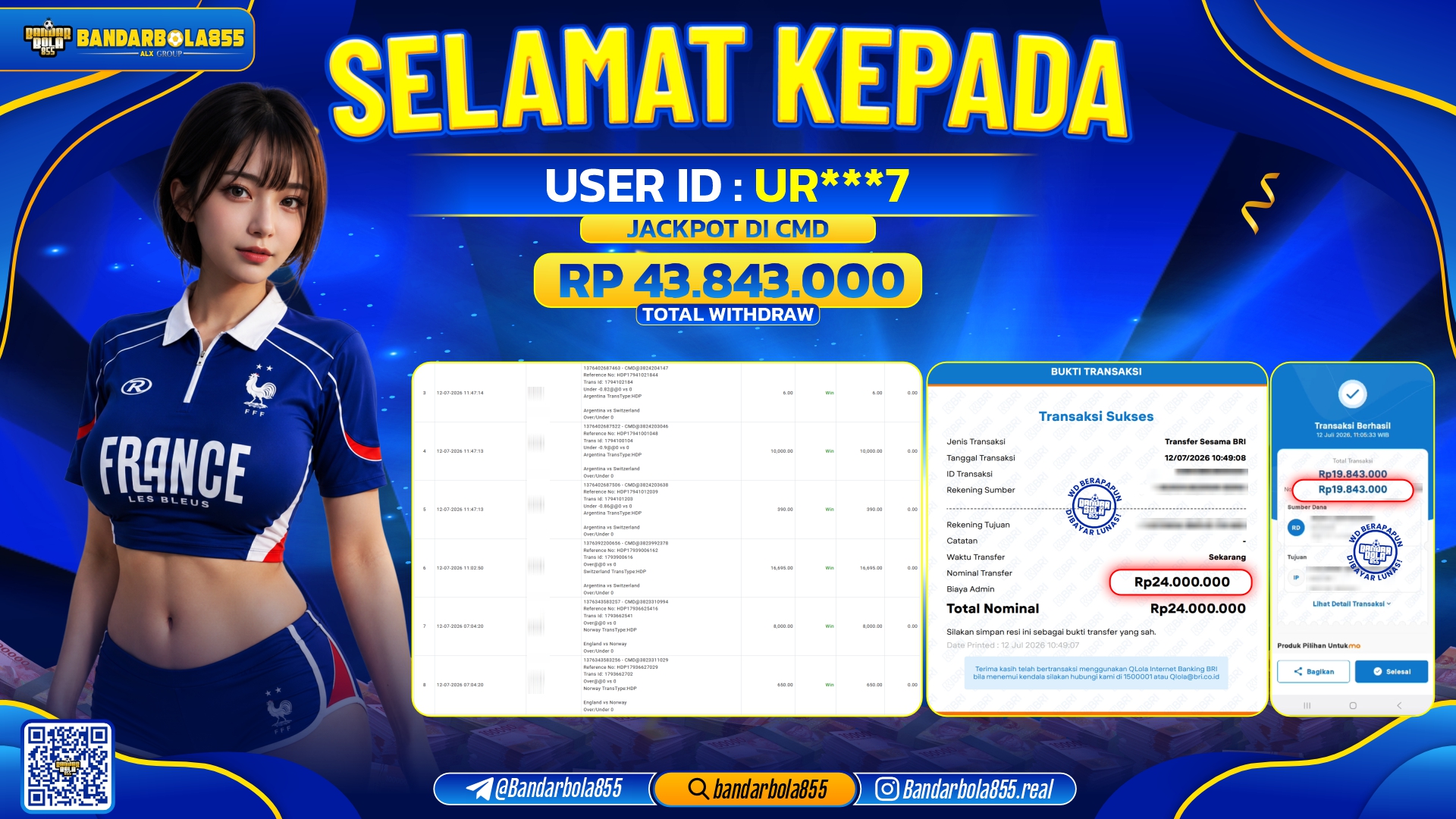 JACKPOT BANDARBOLA855 DI CMD Rp43.843.000, - LUNAS🎖