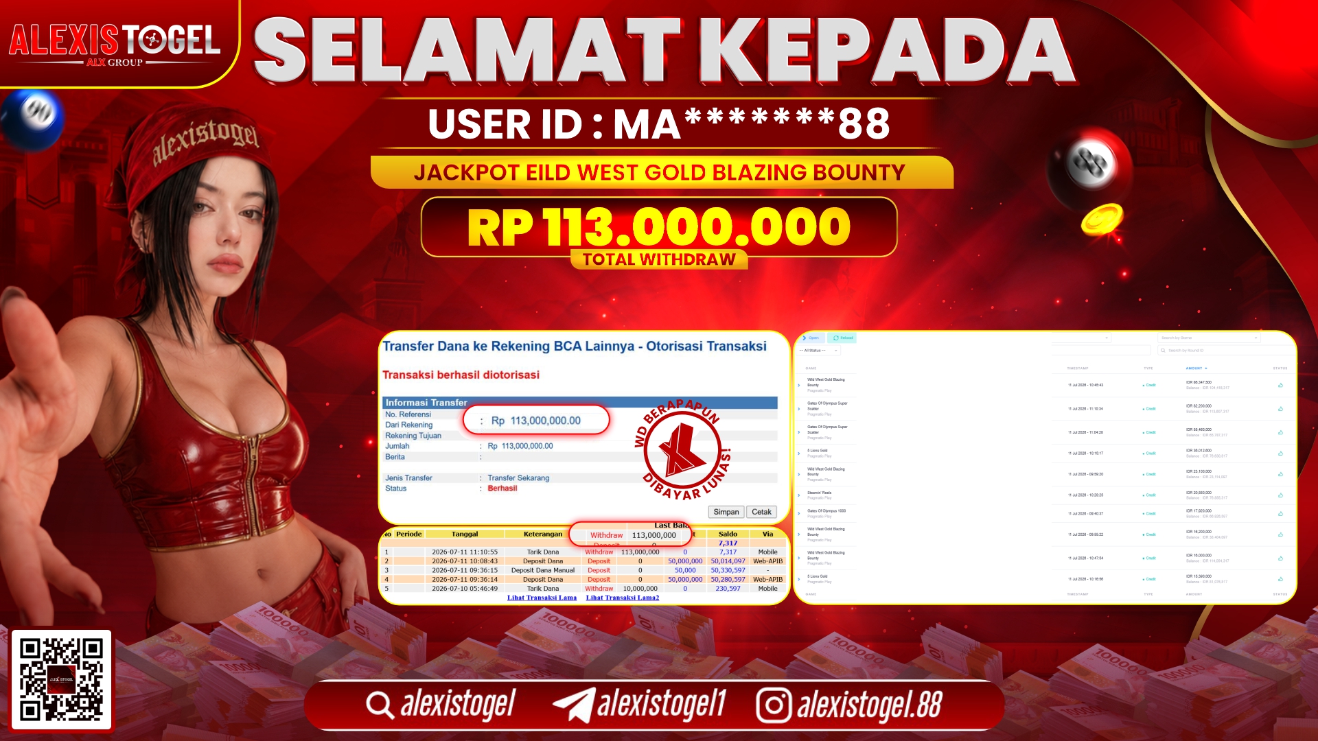 ALEXISTOGEL JACKPOT DI WILD WEST GOLD BLAZING BOUNTY RP.113.000.000,- LUNAS