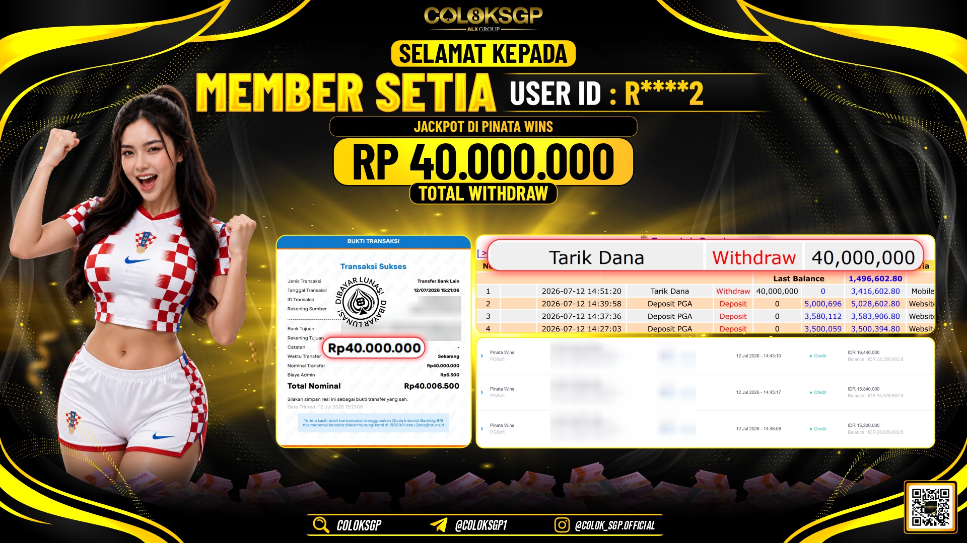 COLOKSGP JACKPOT PGSOFT - PINATA WINS RP40.000.000,- LUNAS