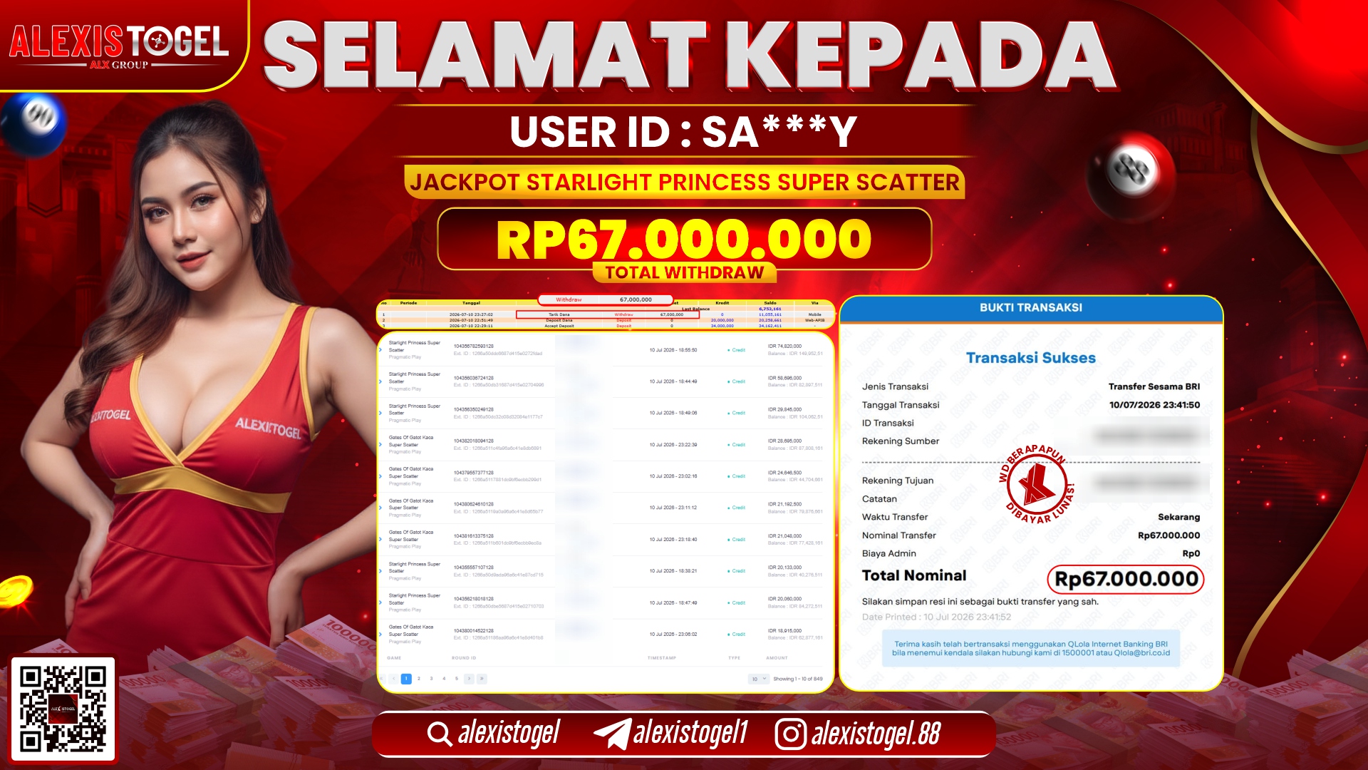ALEXISTOGEL JACKPOT DI STARLIGHT PRINCES SUPER SCATTER RP.67.000.000,- LUNAS