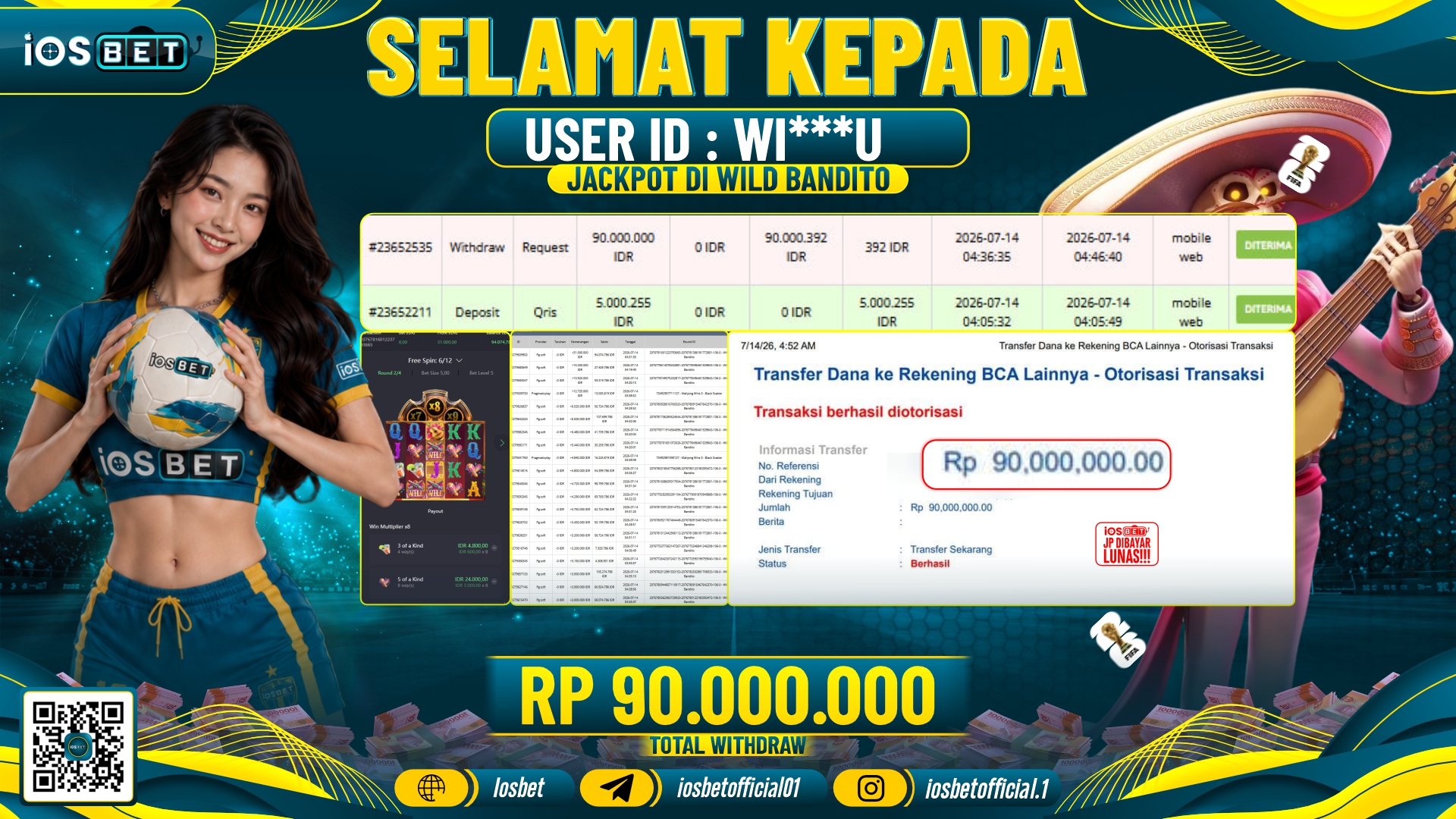 Bukti Pembayaran LUNAS SLOT GAME GACOR Rp.90.000.000,-