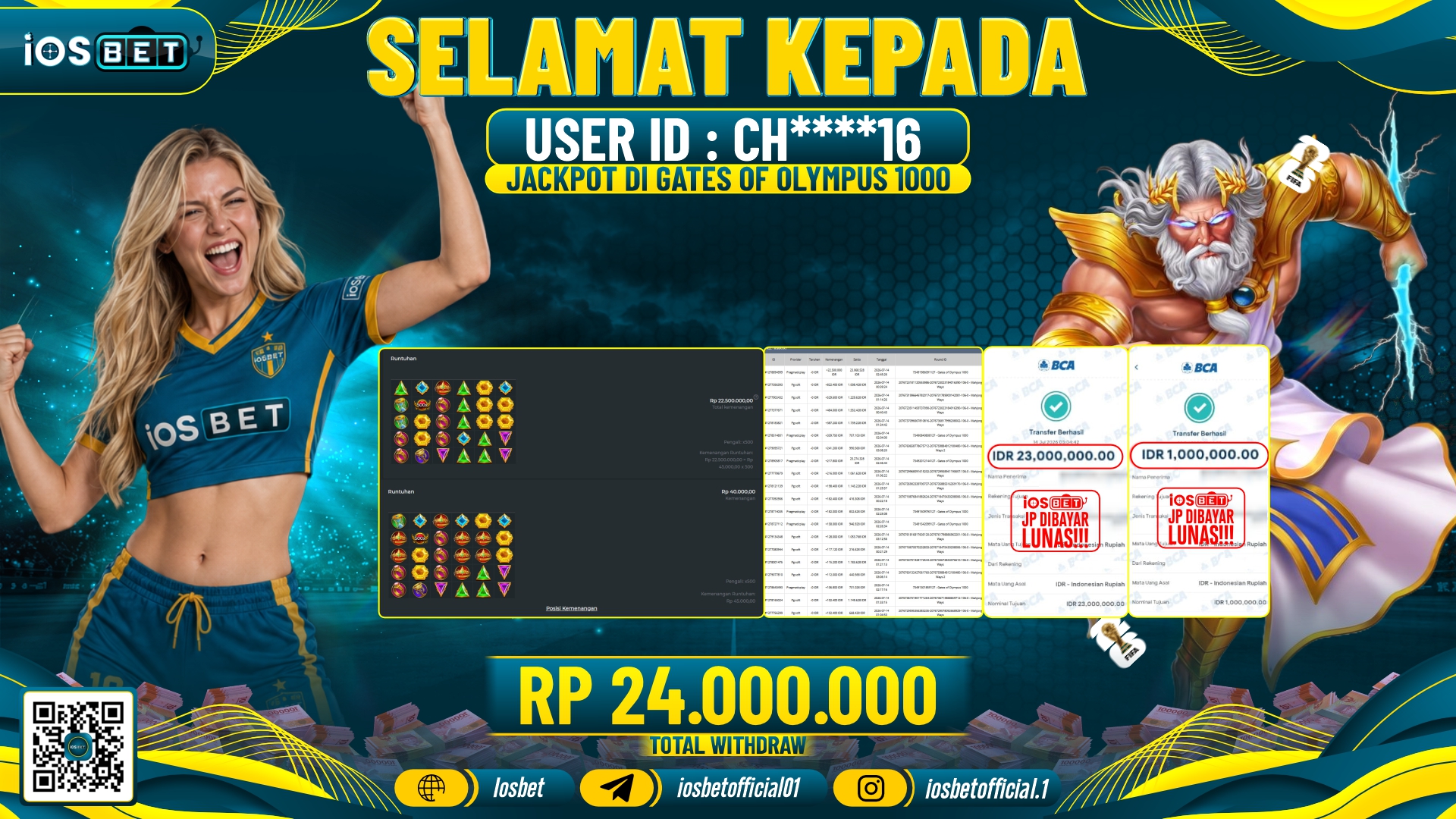 Bukti Pembayaran LUNAS SLOT GAME GACOR Rp.24.000.000,-