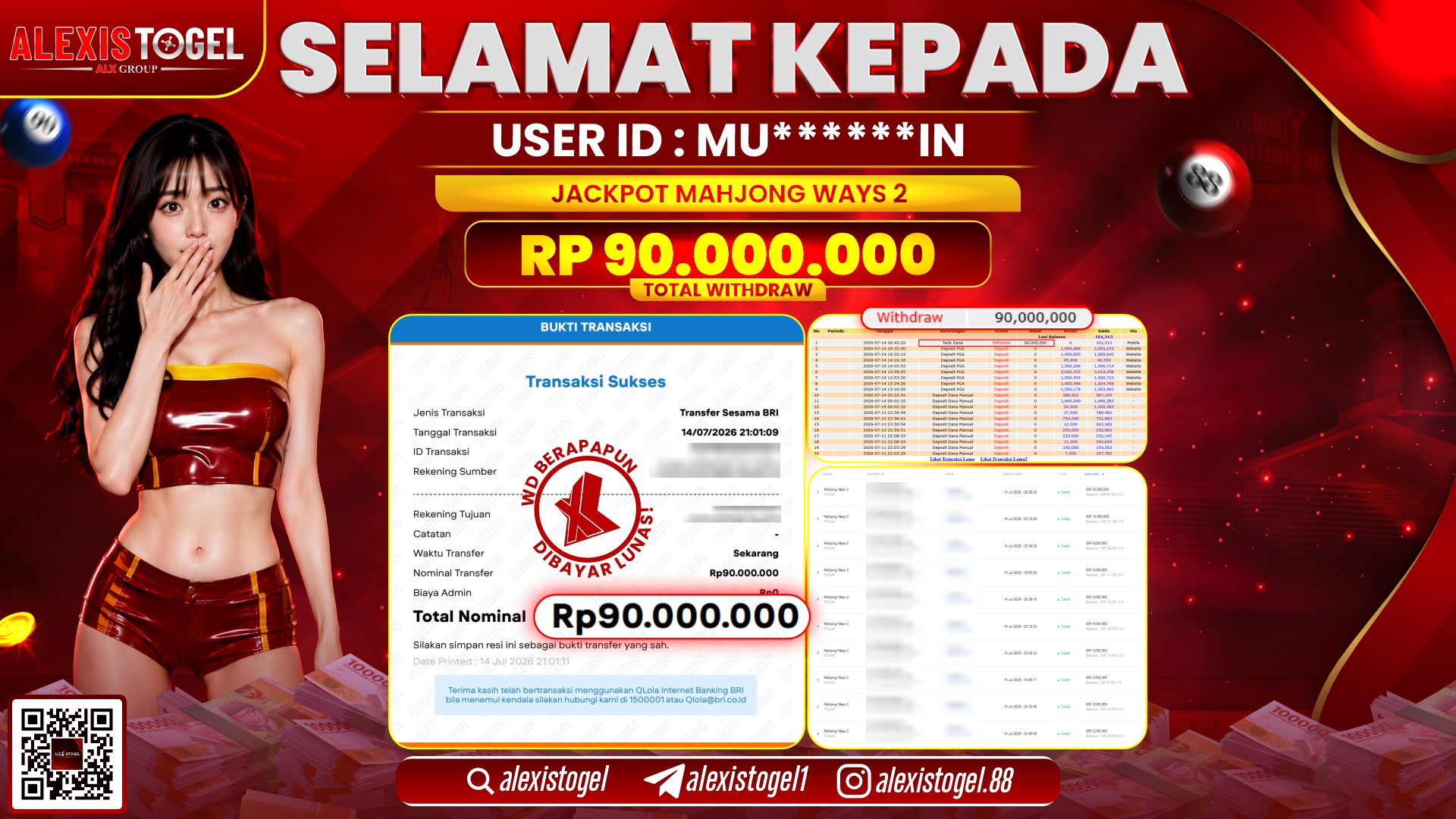 ALEXISTOGEL JACKPOT DI MAHJONGWAYS 2 RP.90.000.000,- LUNAS